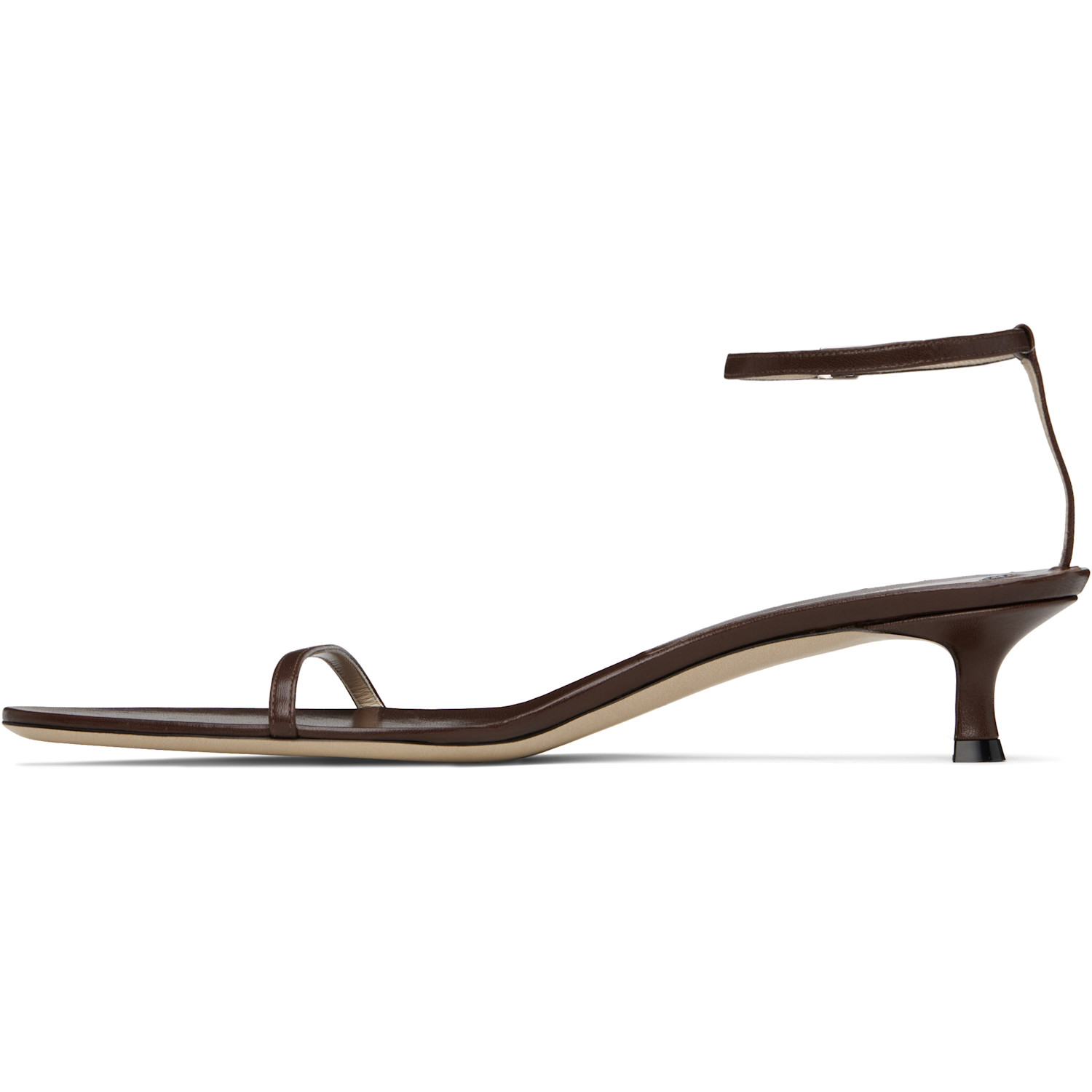 Christen Brown 35mm Double Strap Kitten Heeled Sandals 
