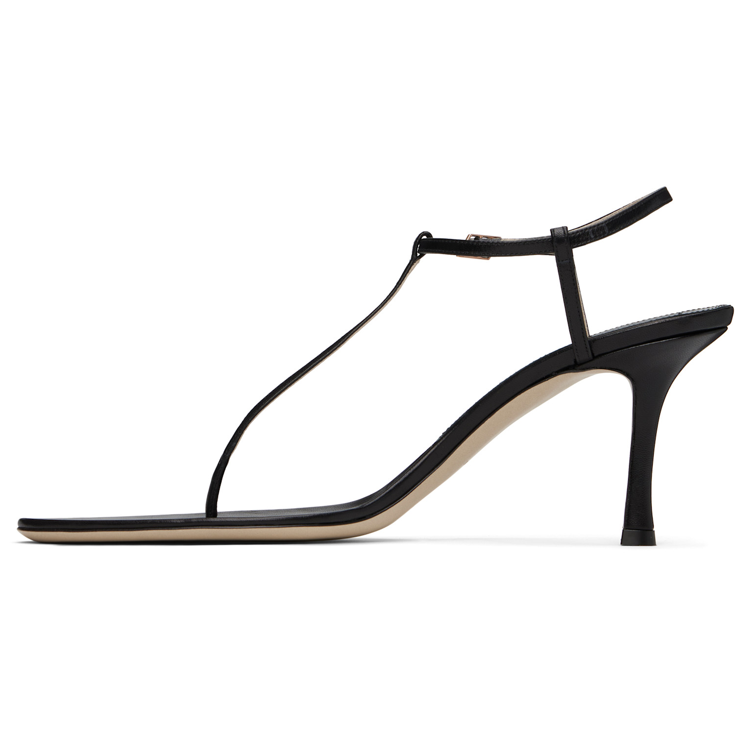  Christen Black 75mm Mono Strap Heeled Sandals 
