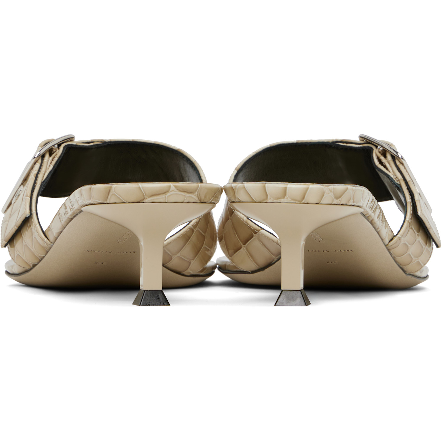  Christen Ssense Exclusive Beige 35mm Helix Kitten Heeled Sandals 