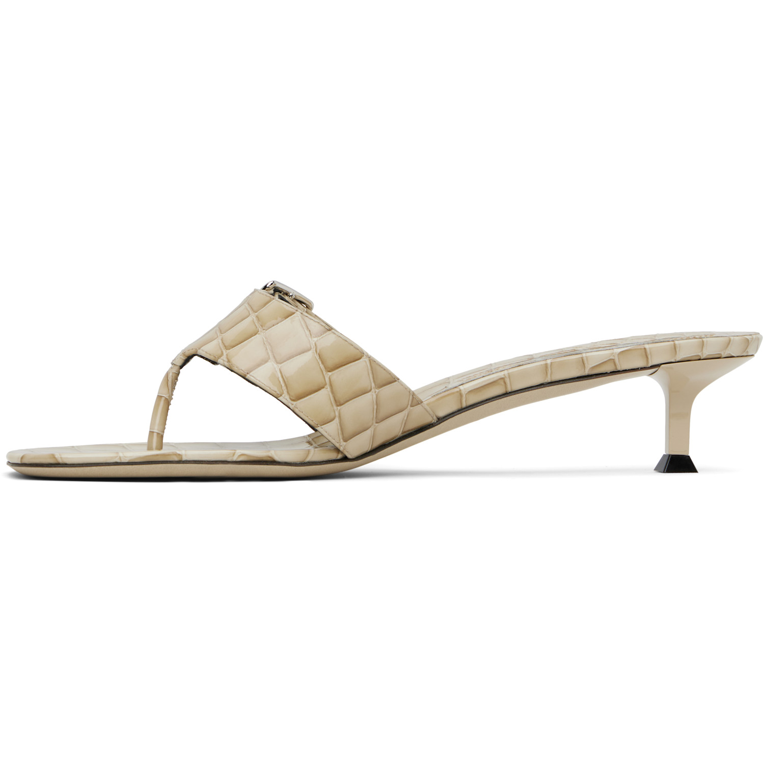  Christen Ssense Exclusive Beige 35mm Helix Kitten Heeled Sandals 