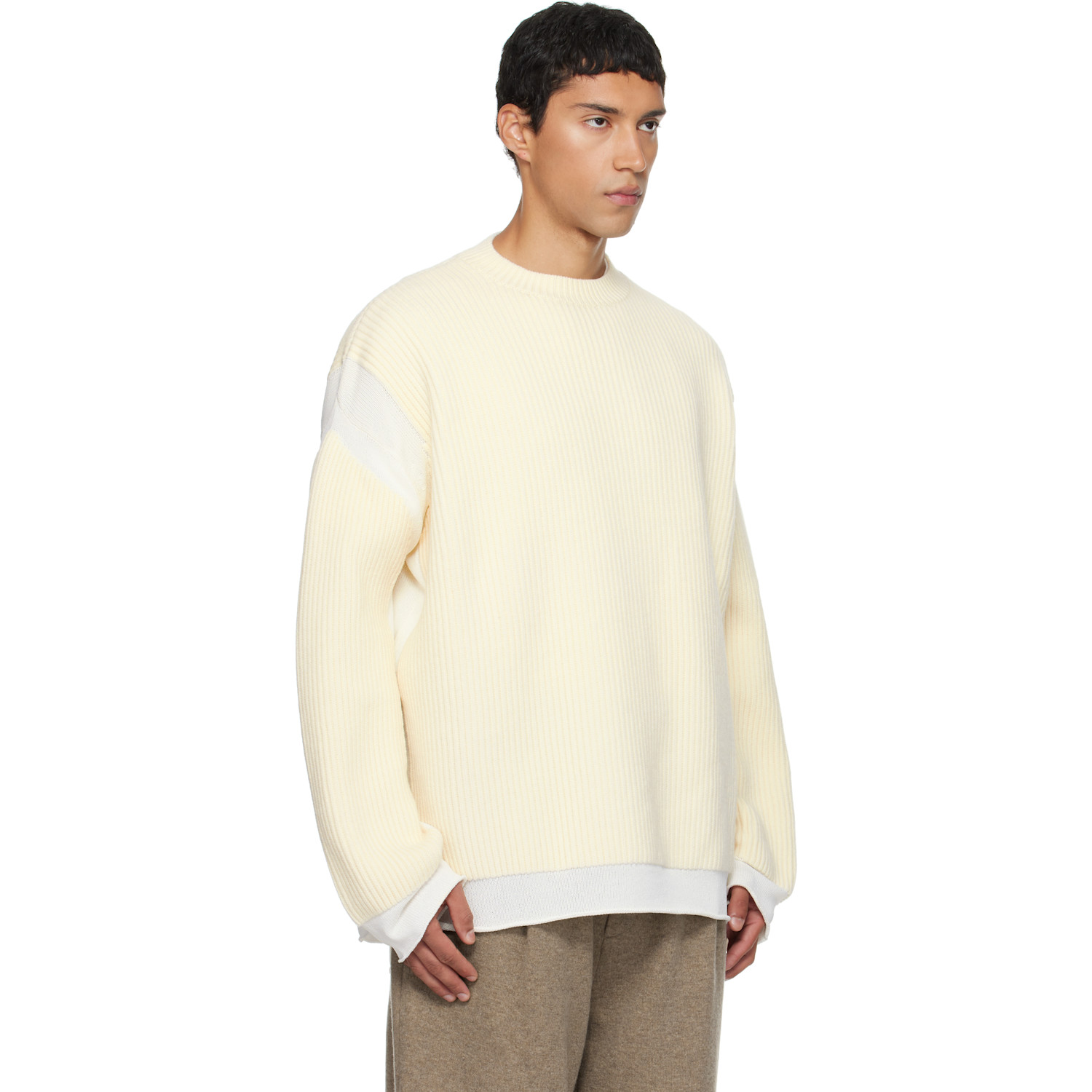 Mordecai Beige Crewneck Sweater 