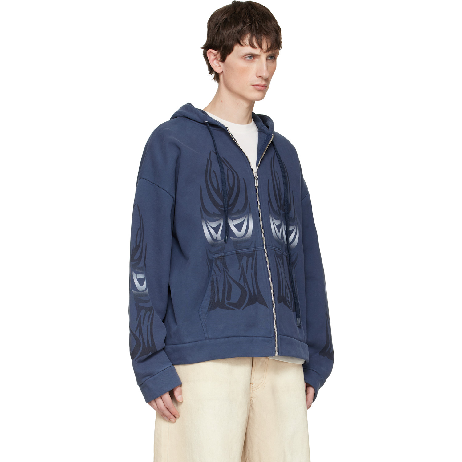  Who Decides War Blue Winged Zip Up Hoodie 