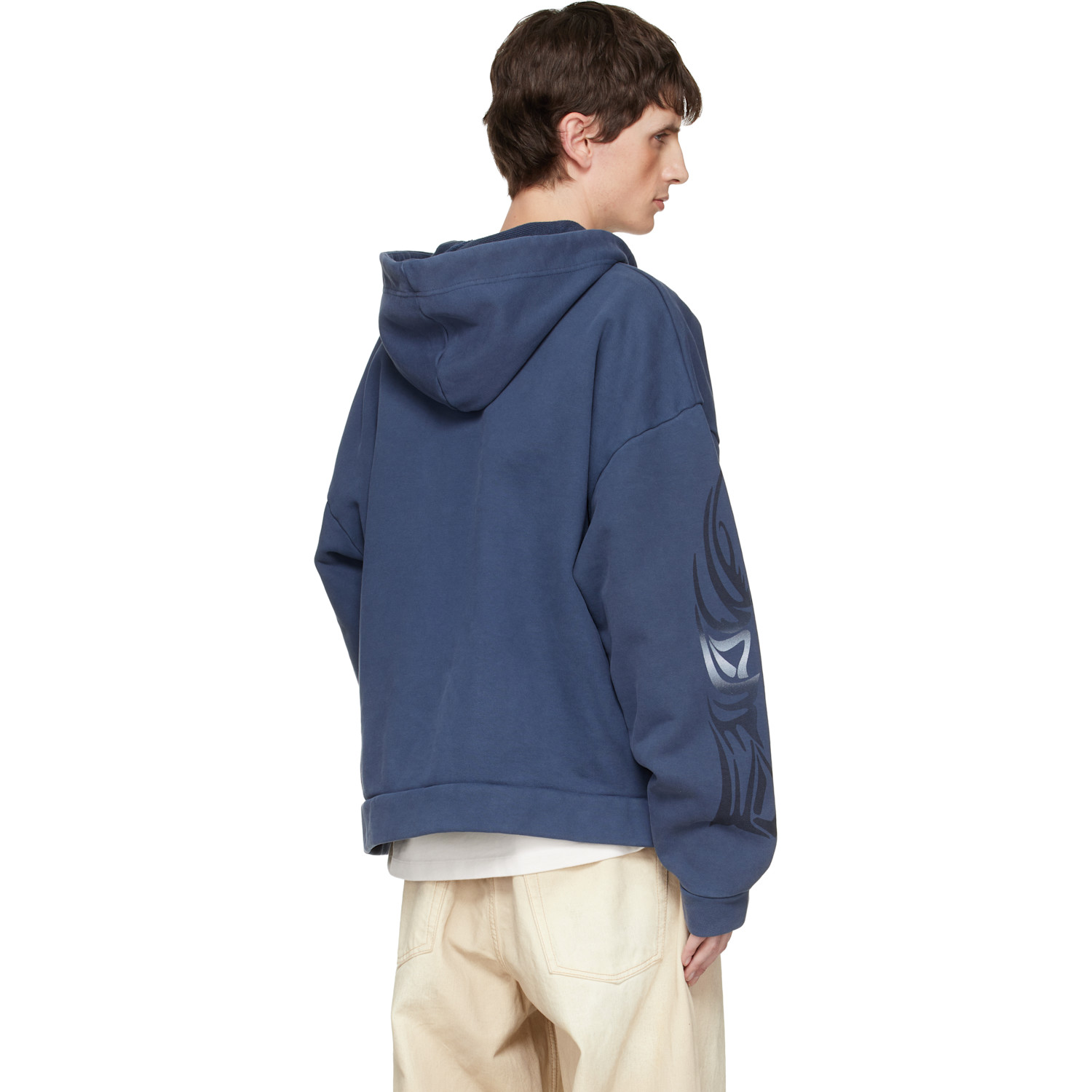  Who Decides War Blue Winged Zip Up Hoodie 