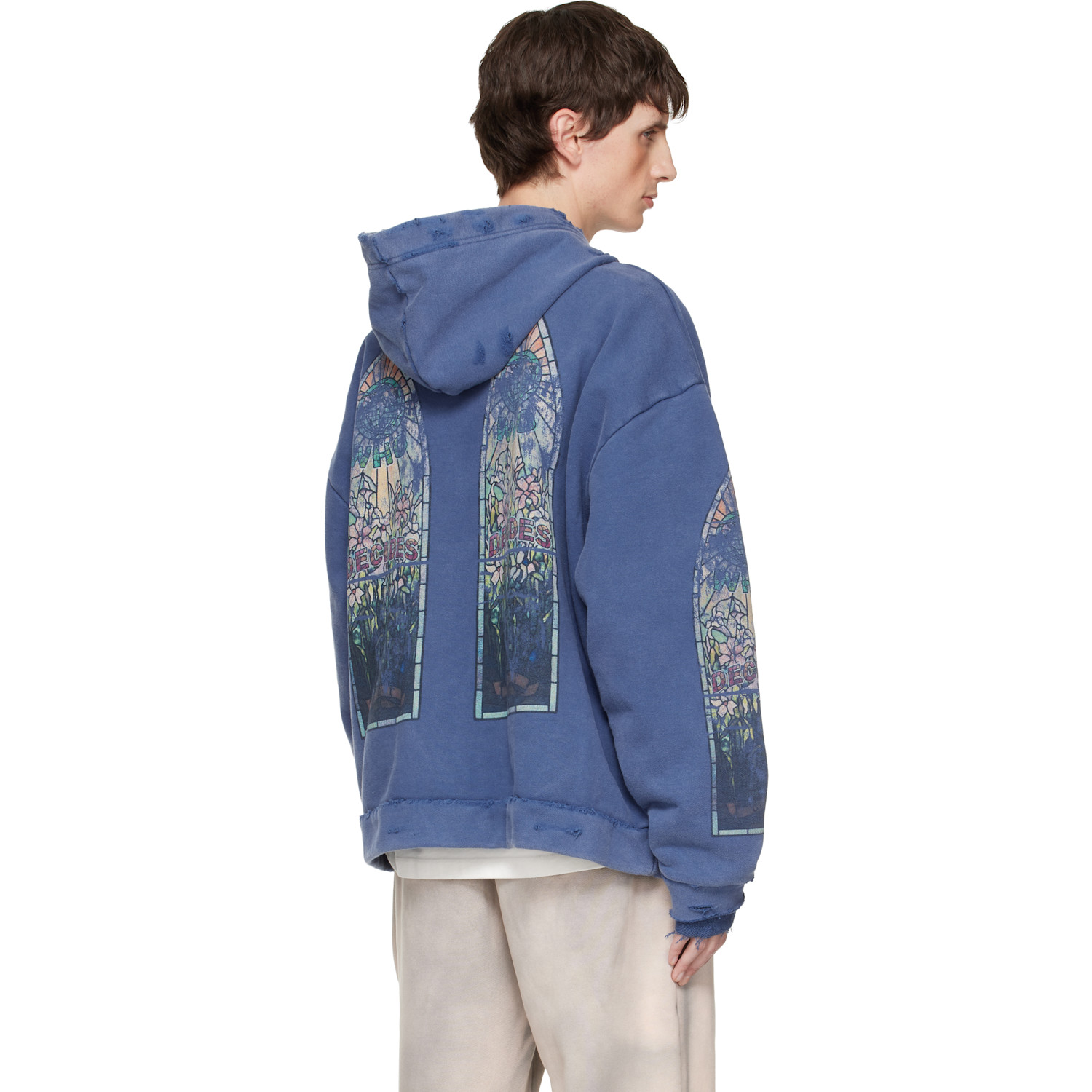  Who Decides War Blue Faded Hoodie 