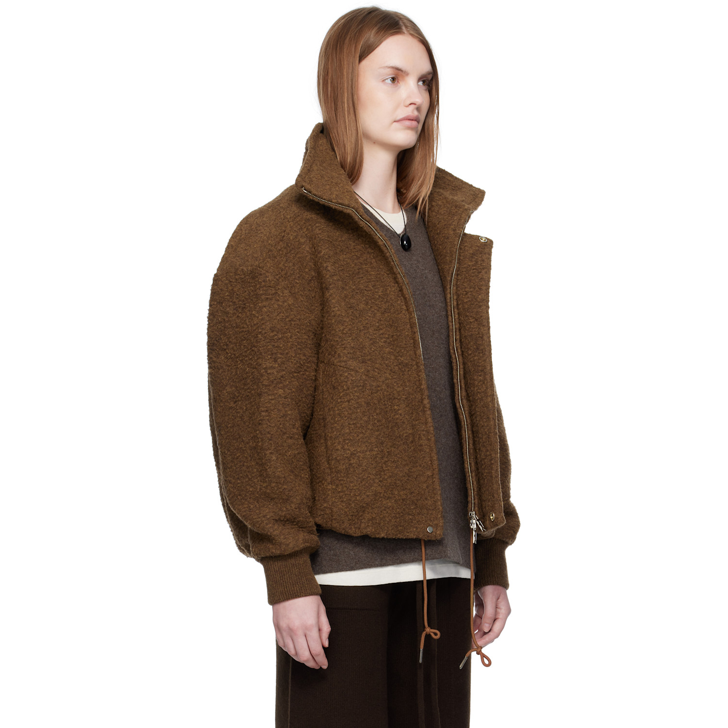  Umarmung Brown Napped Wool Jacket 