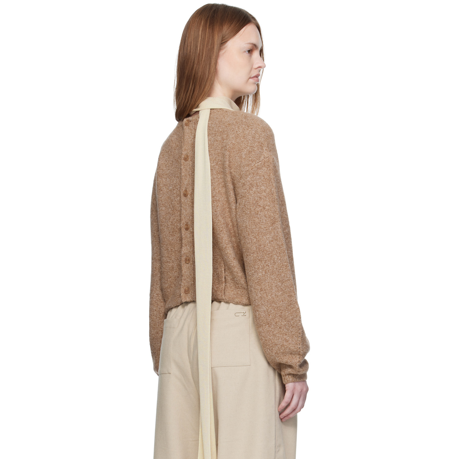  Umarmung Taupe Baby Alpaca Two Way Cardigan 