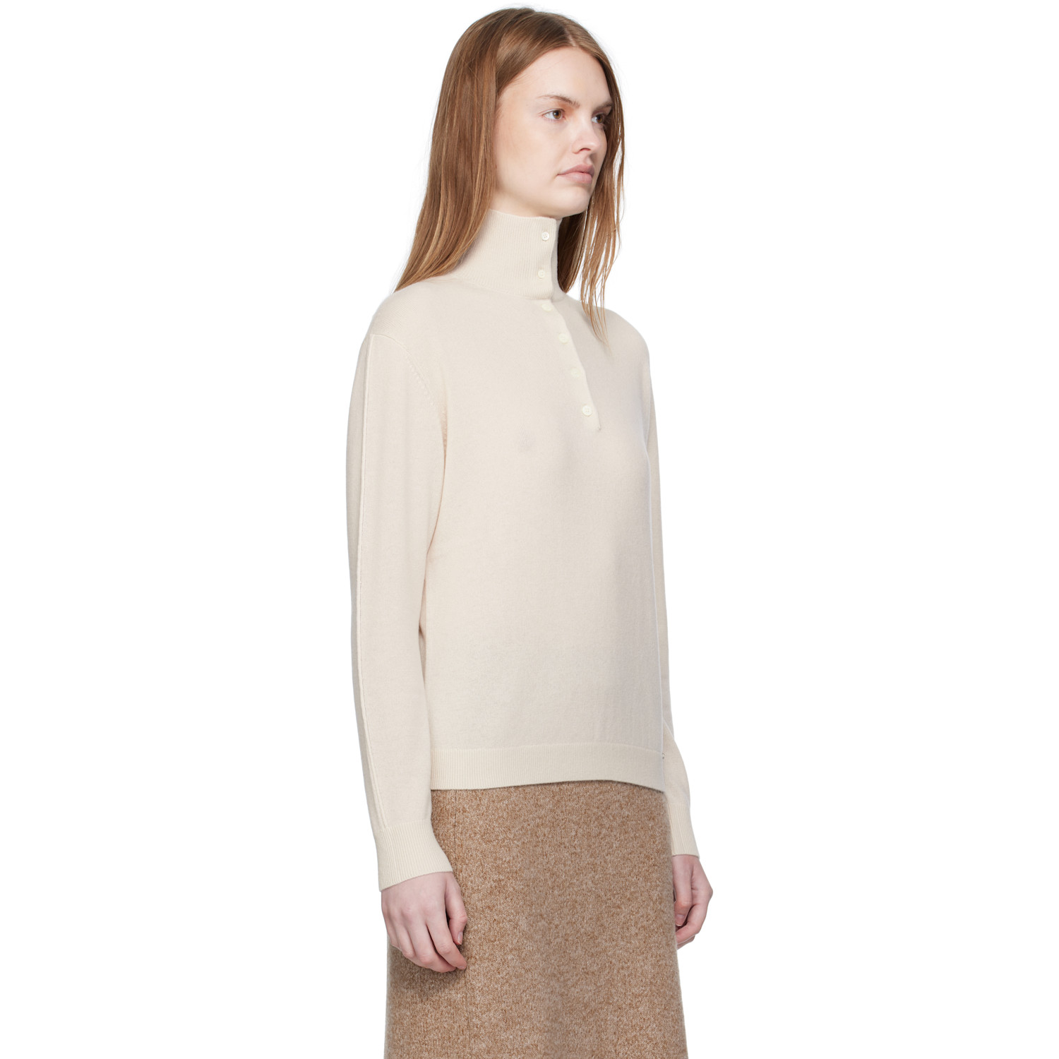  Umarmung Off-white Wool Cashmere Two Way Sweater 