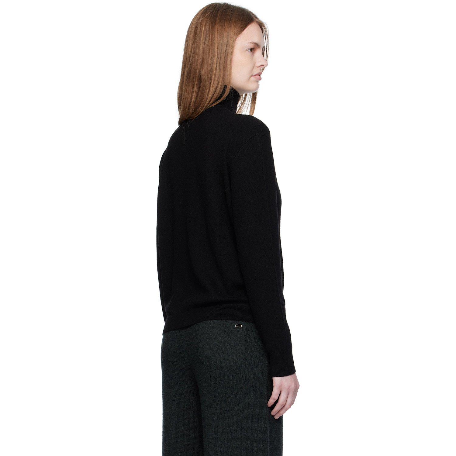  Umarmung Black Wool Cashmere Two Way Sweater 