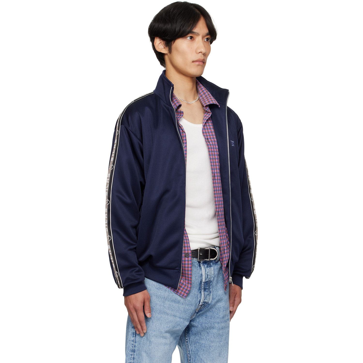  Silas Navy Logo Track Jacket 