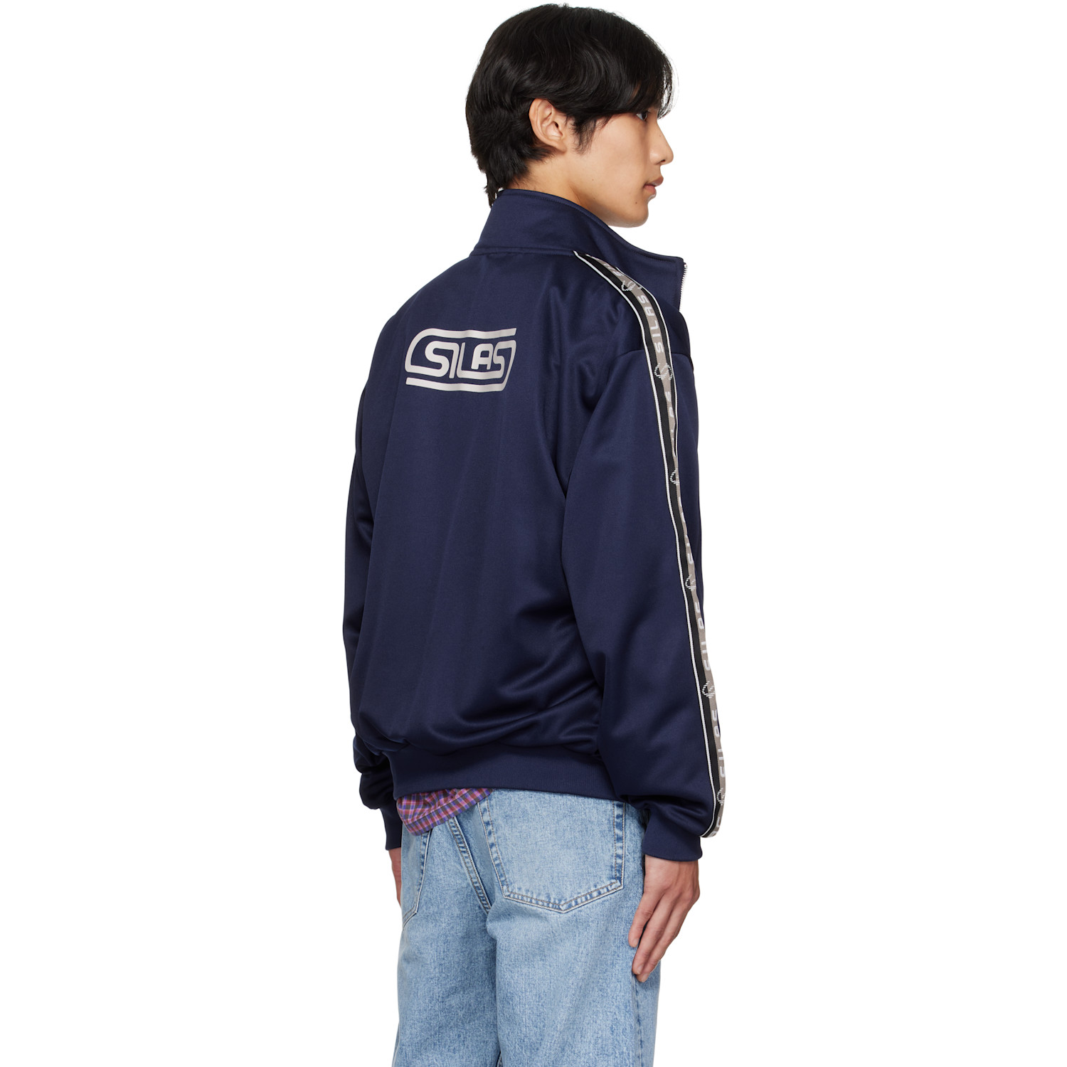  Silas Navy Logo Track Jacket 
