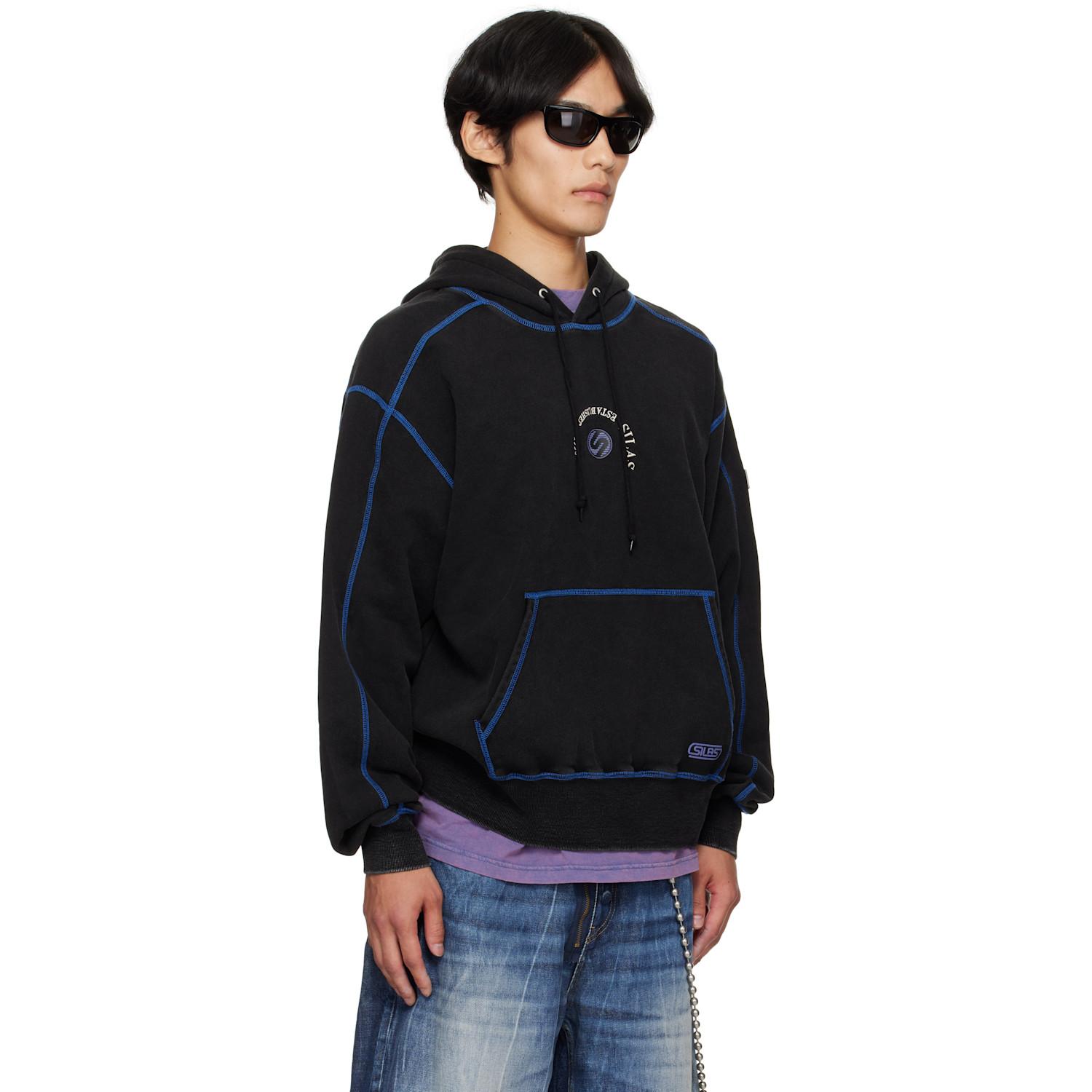  Silas Black Circle Logo Sweat Hoodie 