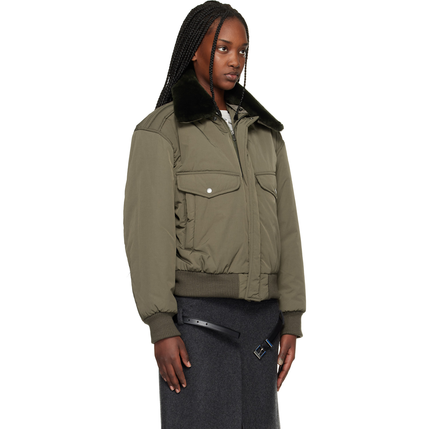  Commission Khaki Midtown Nylon Bomber Jacket 
