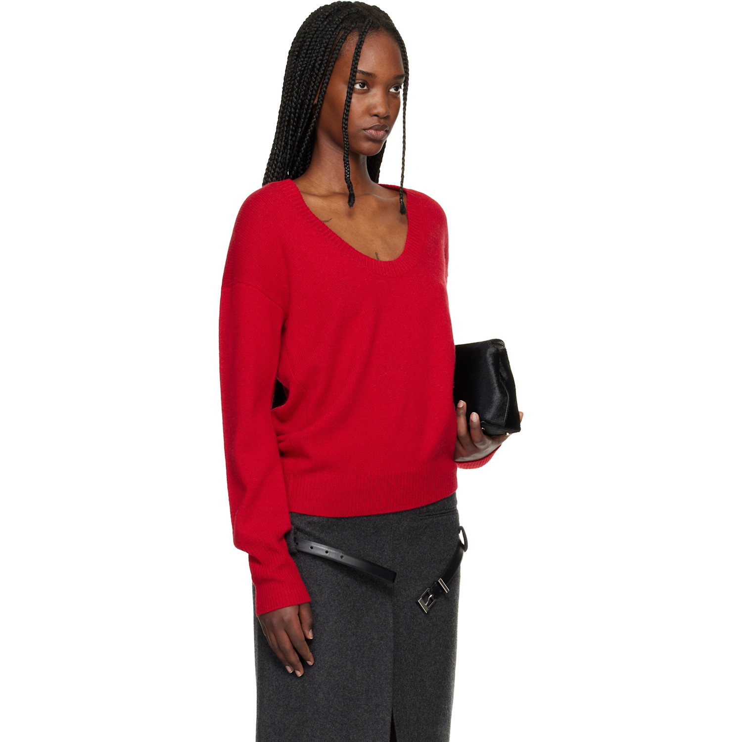  Commission Red U Neck Sweater 