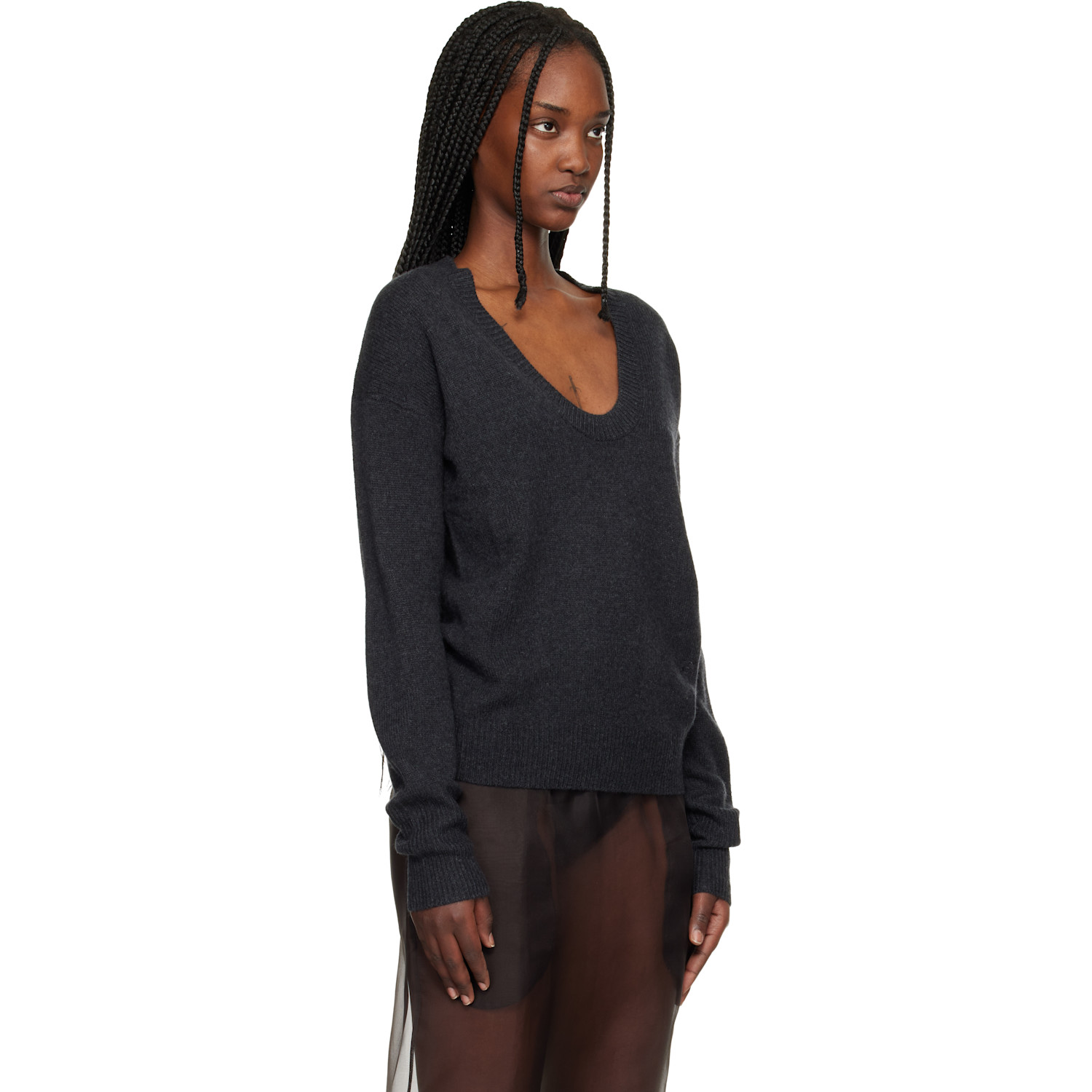  Commission Navy U Neck Sweater 
