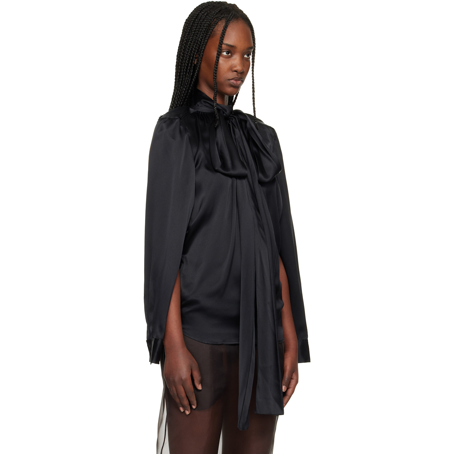  Commission Black Double Blouse 
