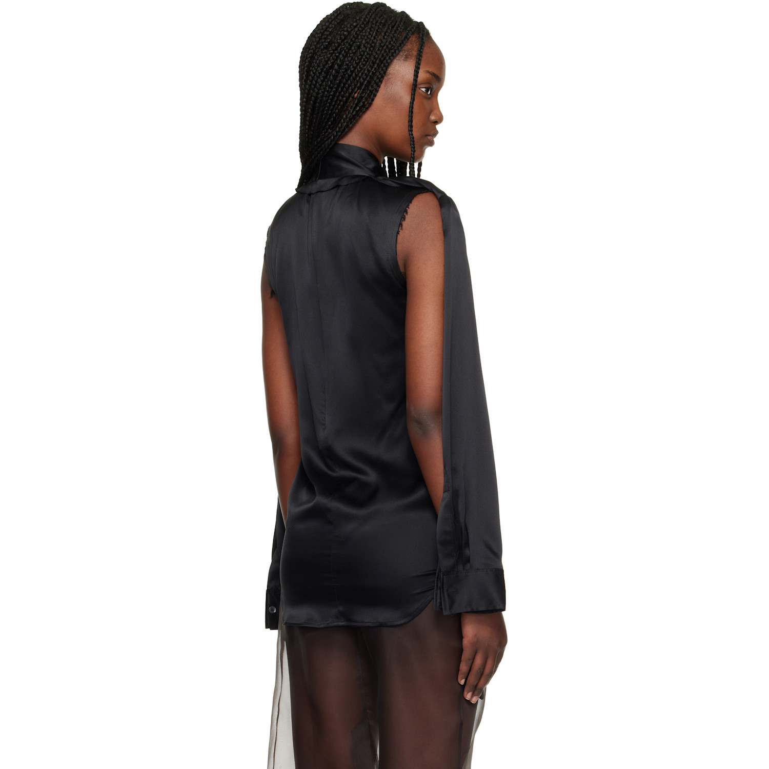  Commission Black Double Blouse 