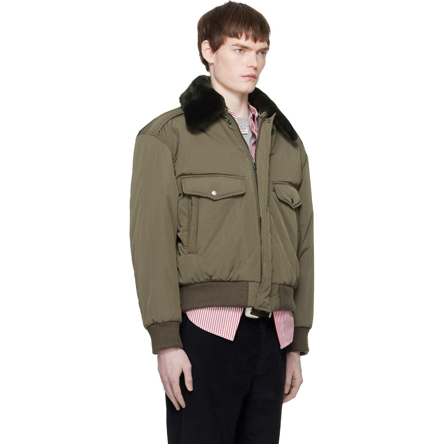  Commission Khaki Midtown Nylon Bomber Jacket 