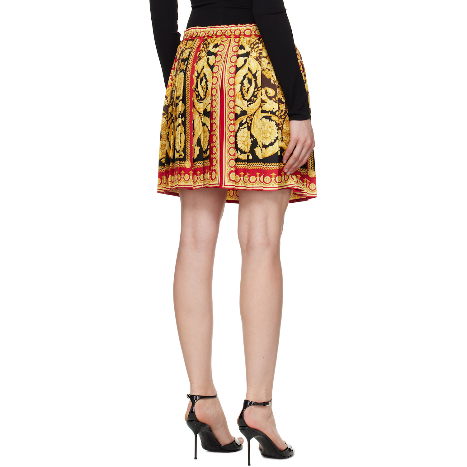  Versace Yellow & Red Barocco 92 Foulard Silk Miniskirt 