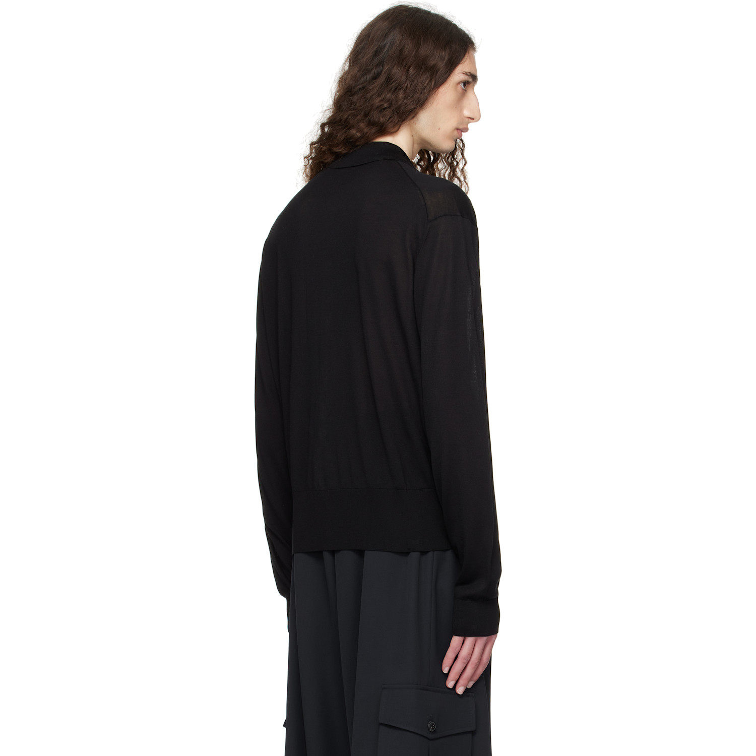  Versace Black Knit Silk Cardigan 