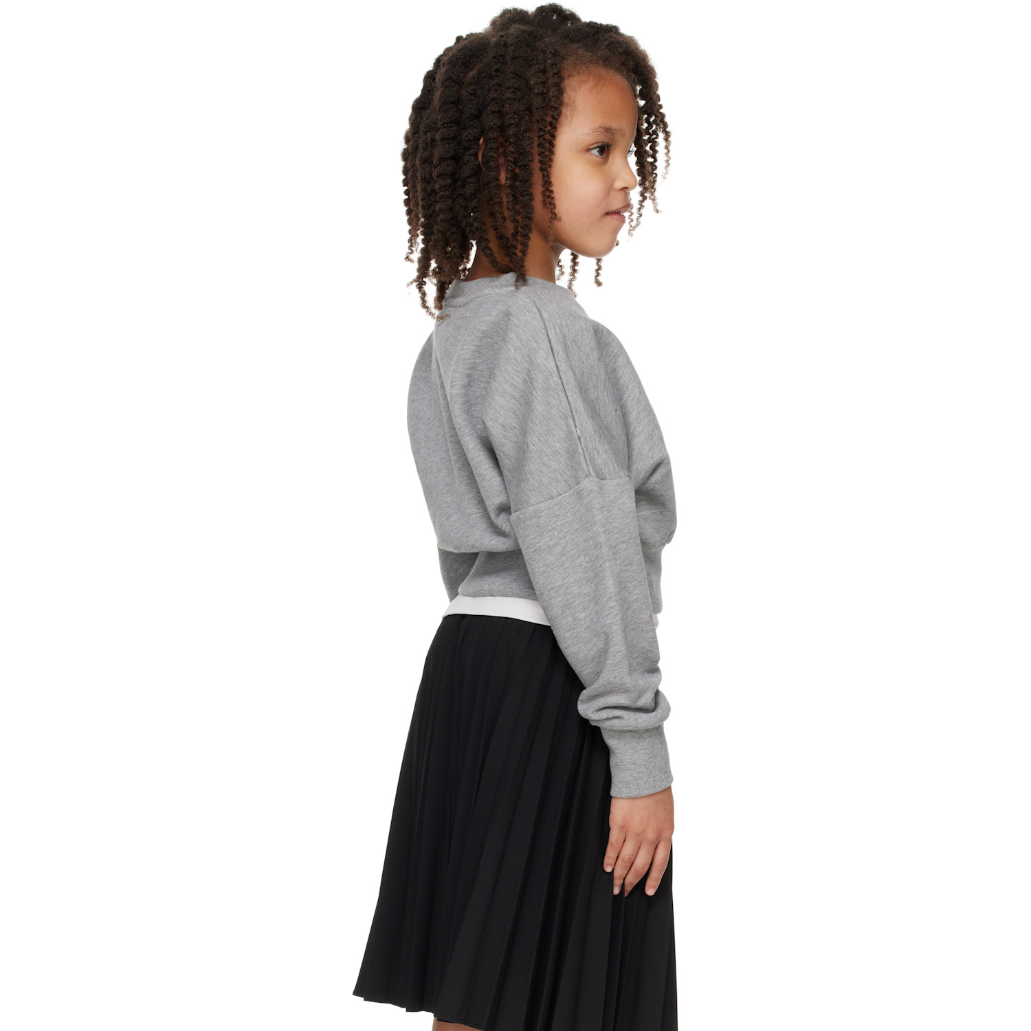  Versace Kids Gray 'versace' Logo Crop Sweatshirt 