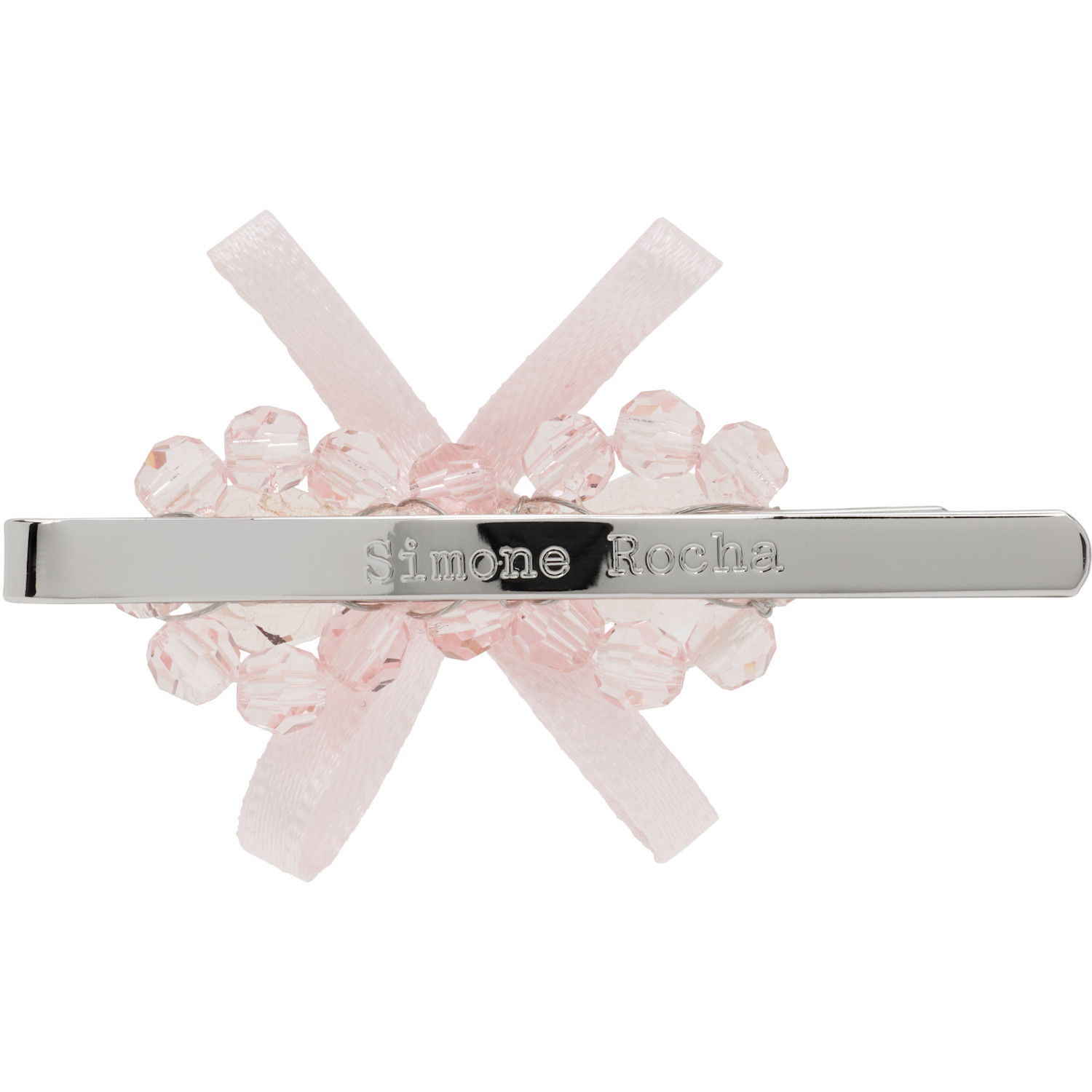  Simone Rocha Pink Petite Bow Mini Flower Hair Clip 