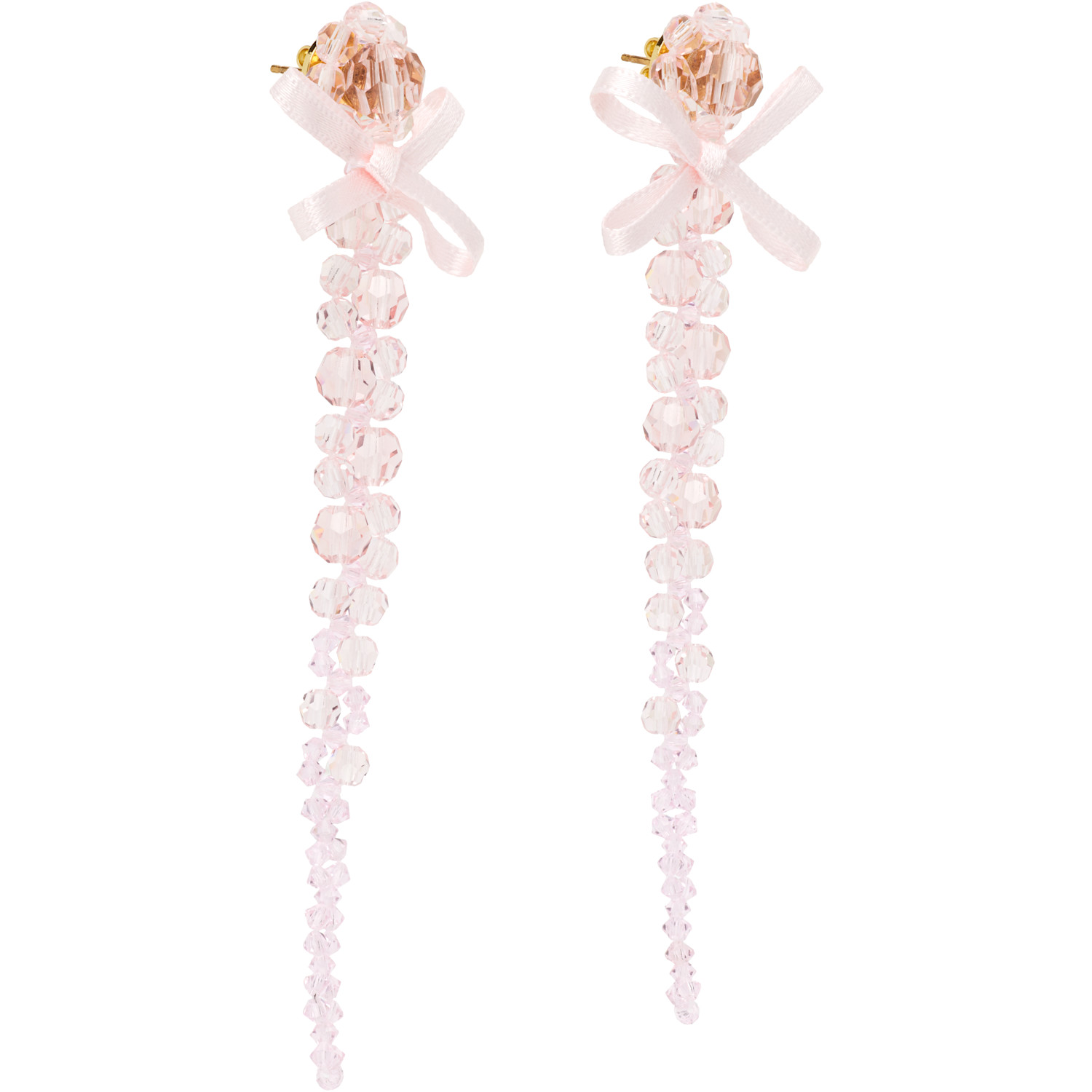  Simone Rocha Petite Bow Drip Crystal Earrings 