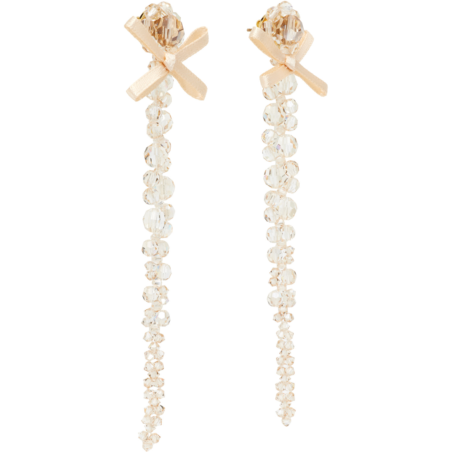  Simone Rocha Petite Bow Drip Crystal Earrings 