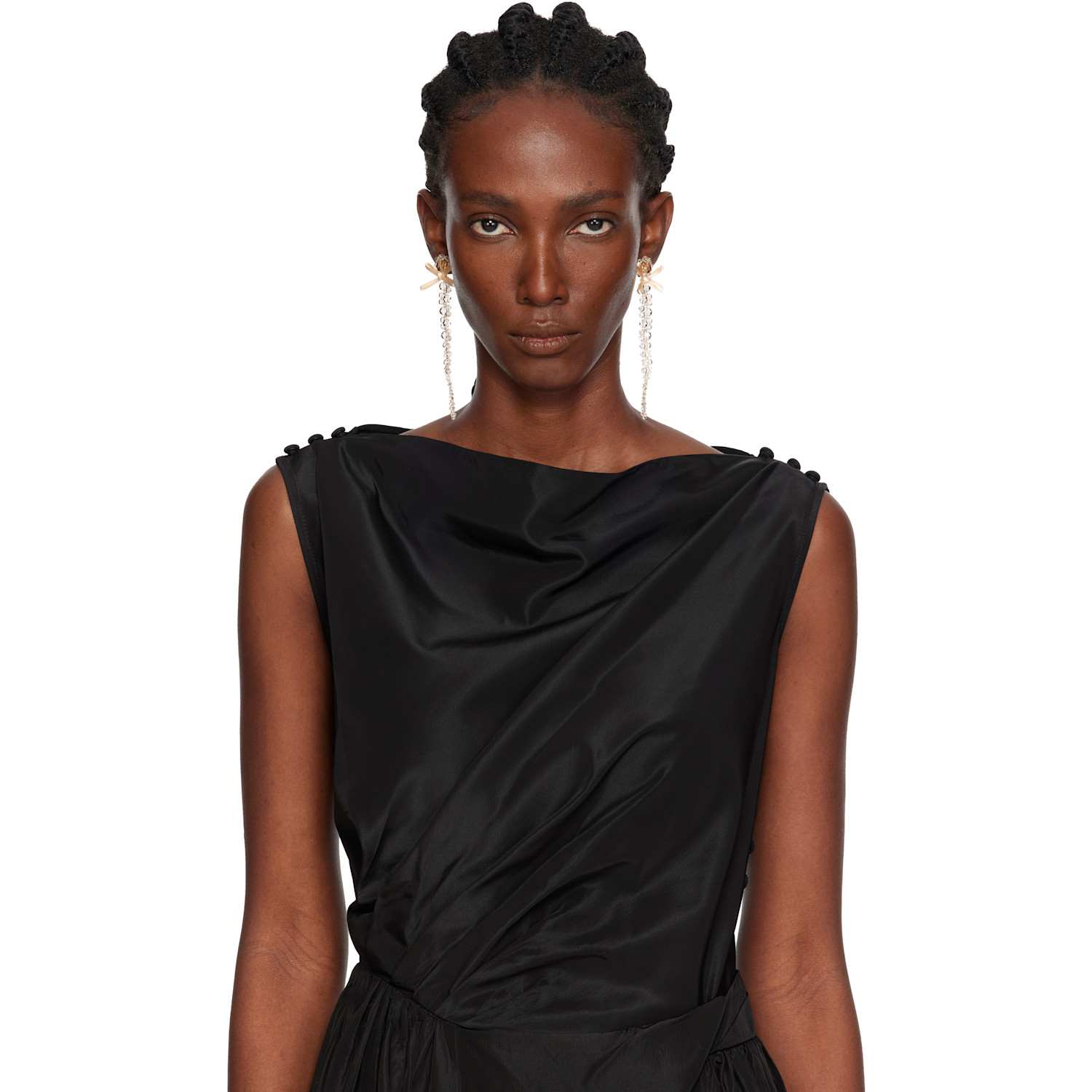  Simone Rocha Petite Bow Drip Crystal Earrings 