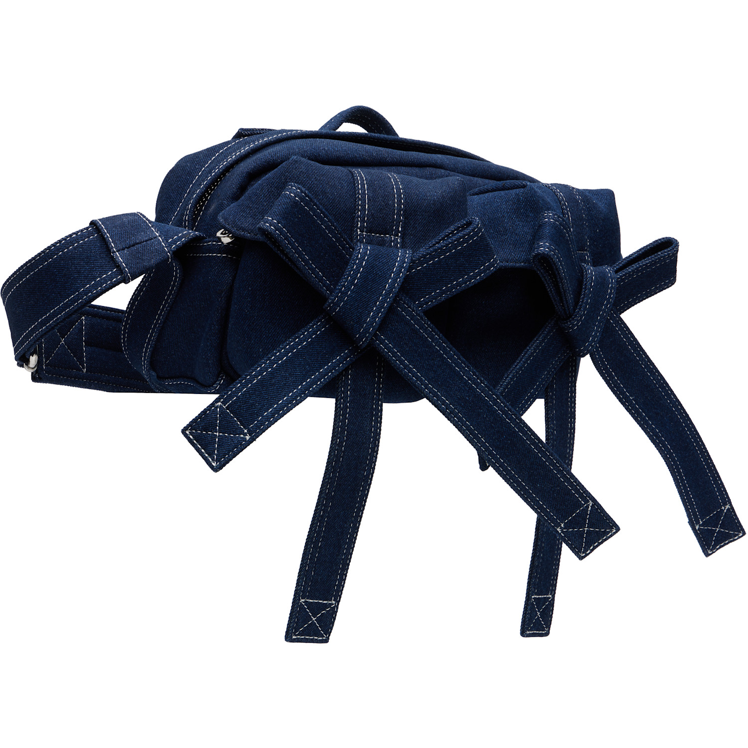  Simone Rocha Blue Beaded Classic Bow Crossbody Bag 