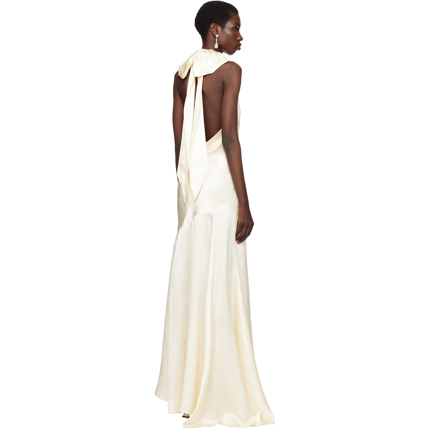  Simone Rocha Ssense Exclusive Bridal Capsule Silk Satin Bow Maxi Dress 
