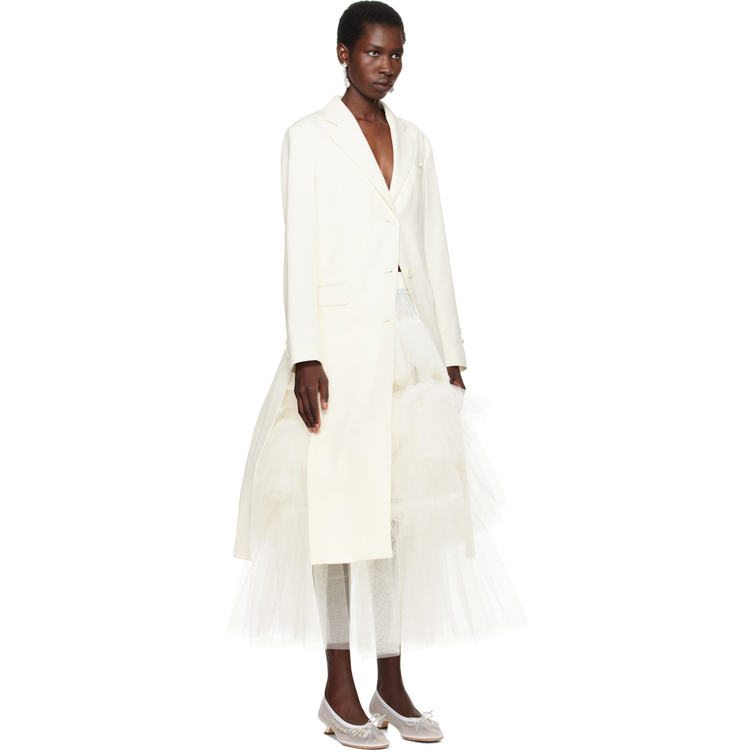  Simone Rocha Ssense Exclusive Bridal Capsule Cut-out Bow Detail Coat 
