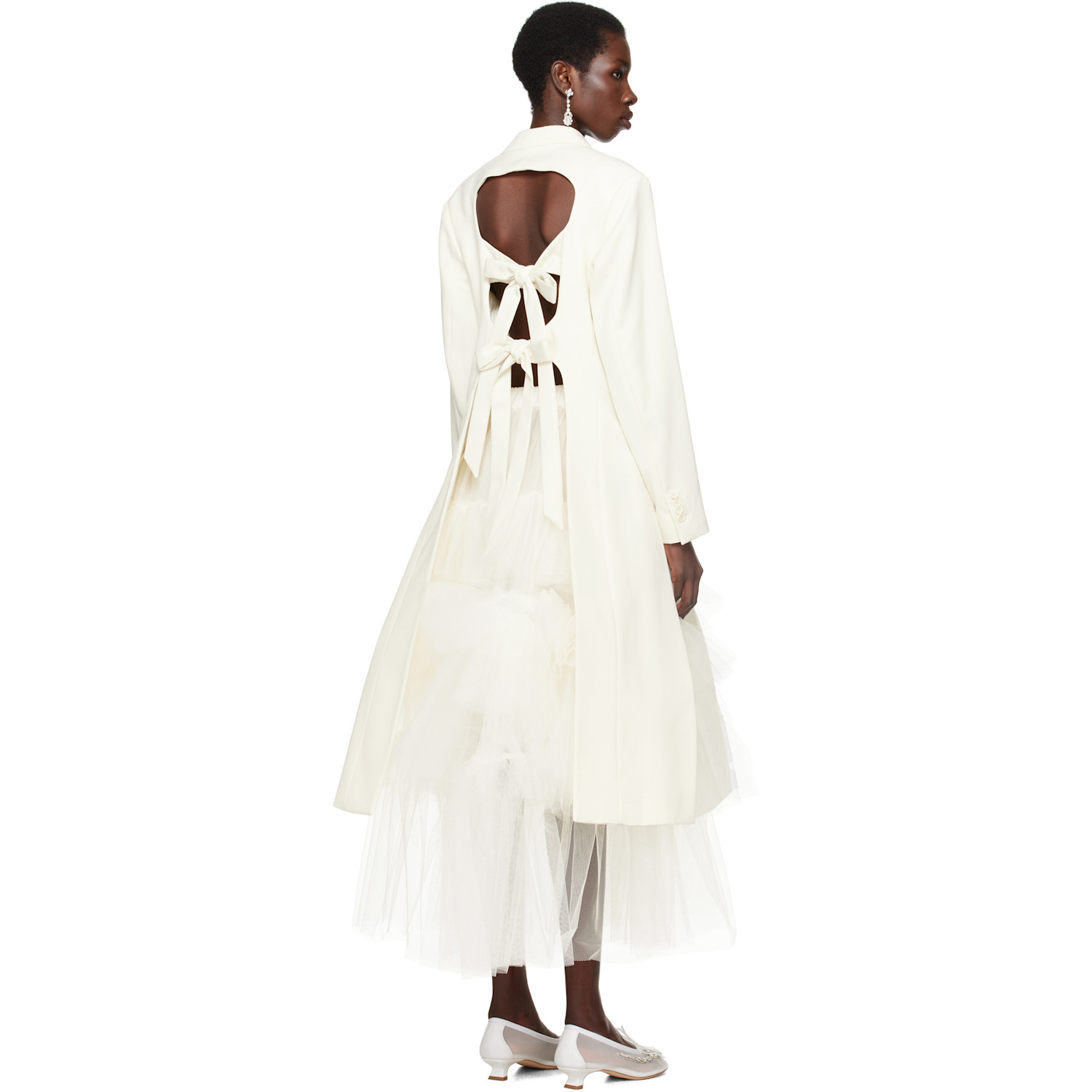  Simone Rocha Ssense Exclusive Bridal Capsule Cut-out Bow Detail Coat 