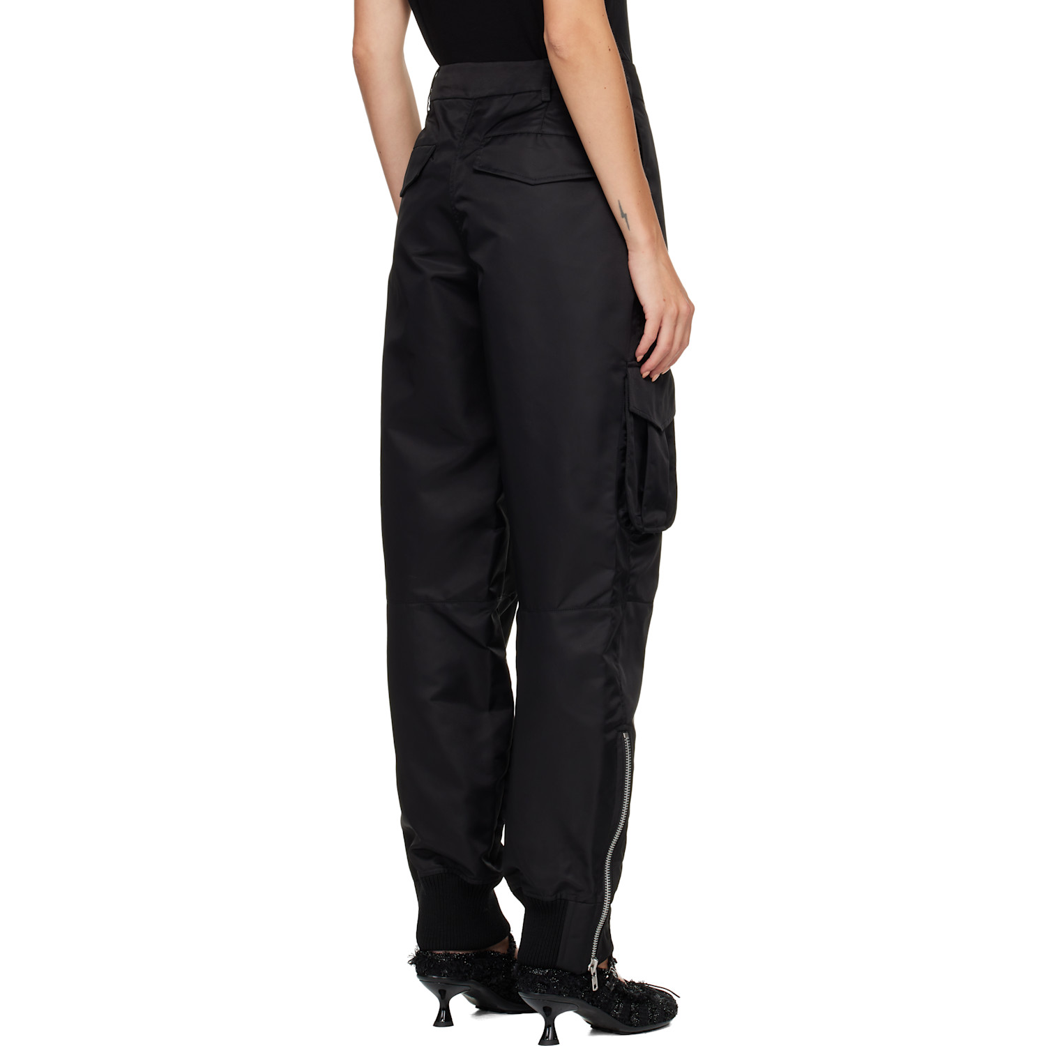  Simone Rocha Black Multi Pocket Ankle Zip Trousers 