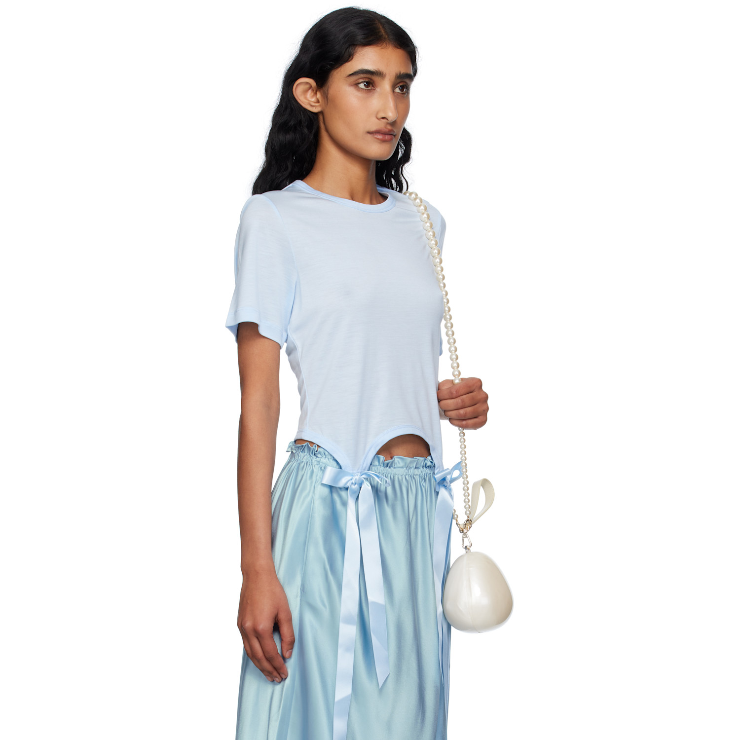  Simone Rocha Ssense Exclusive Blue Bow Tail Easy T-shirt 