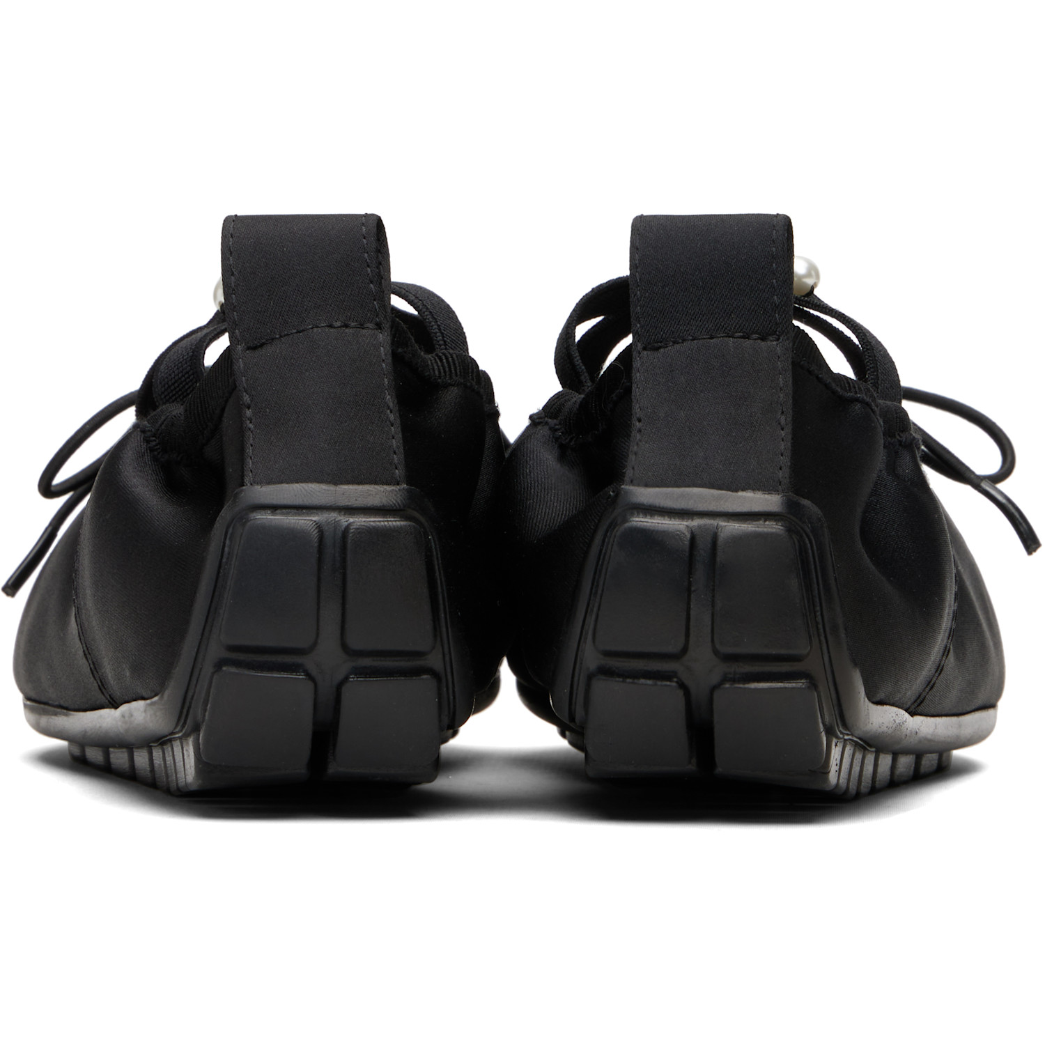  Simone Rocha Black Embellished Grip Ballerina Flats 