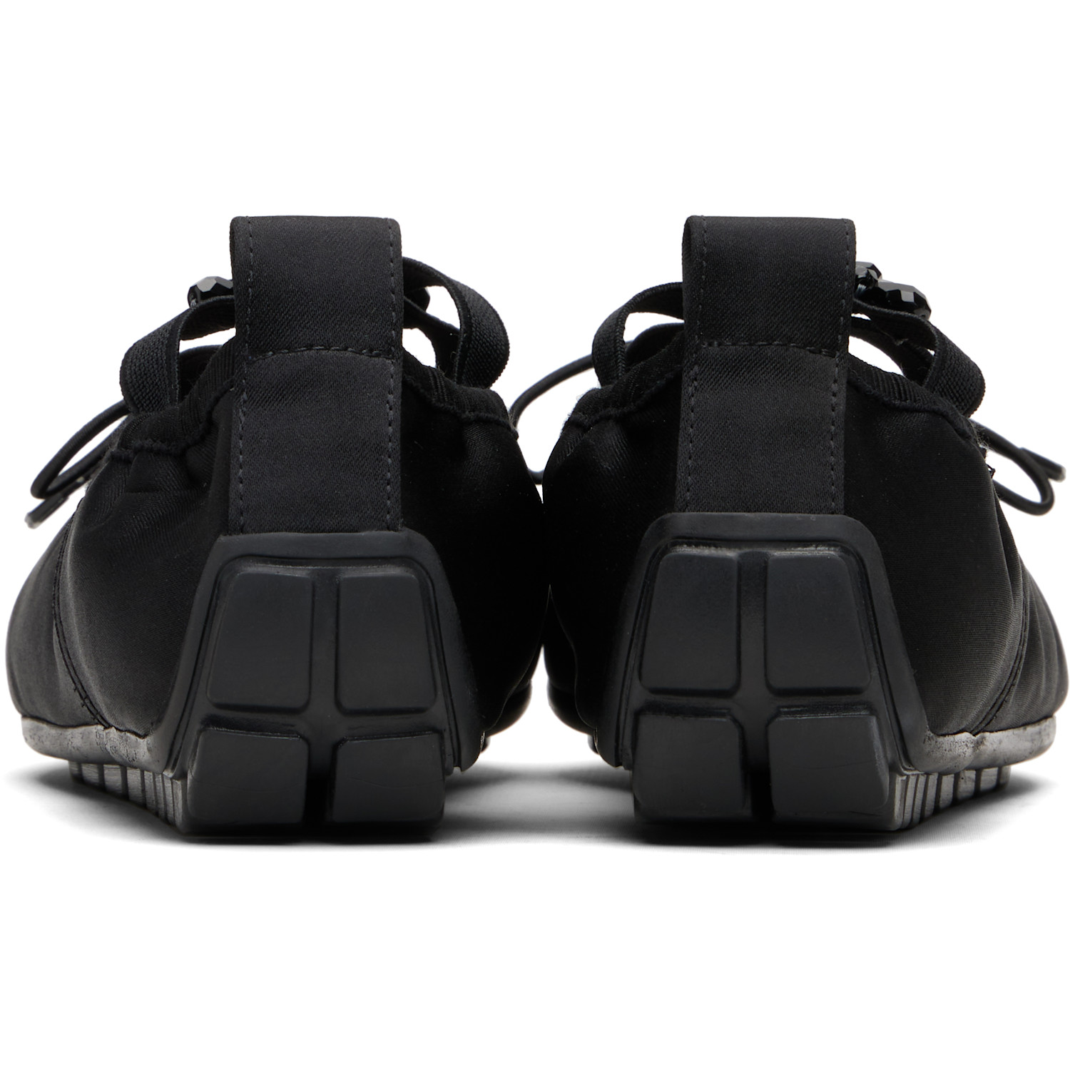  Simone Rocha Black Embellished Grip Ballerina Flats 