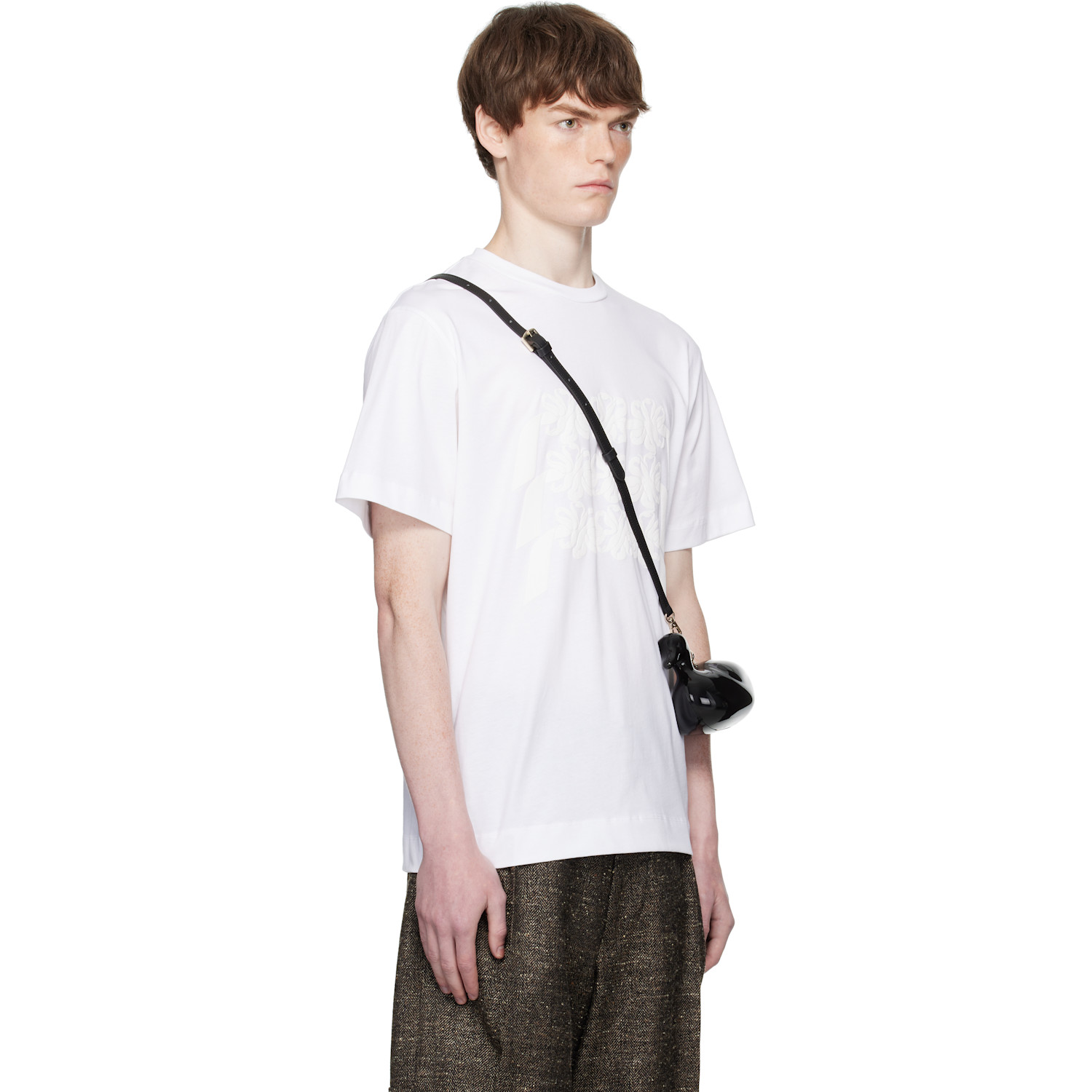  Simone Rocha White Ribbon Daisy Chain Print T-shirt 