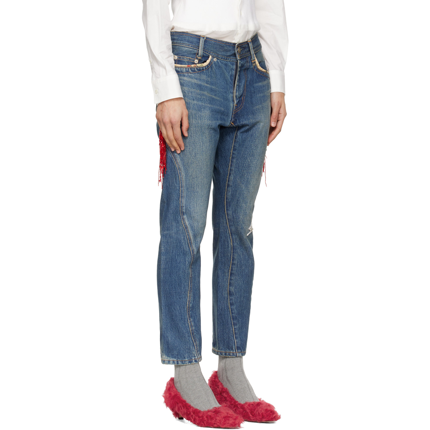  Undercover Blue Beaded Jeans 