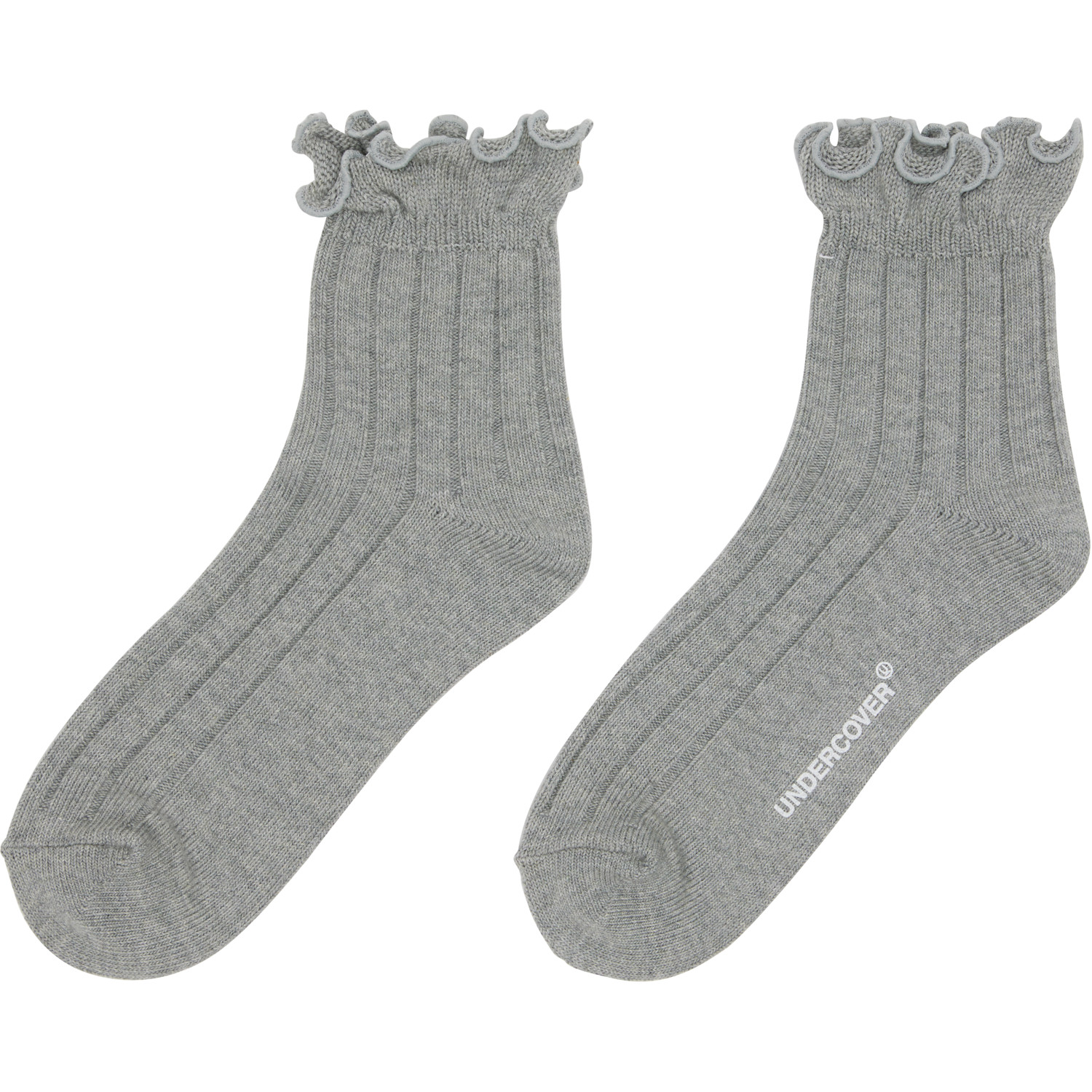  Undercover Gray Ruffle Socks 