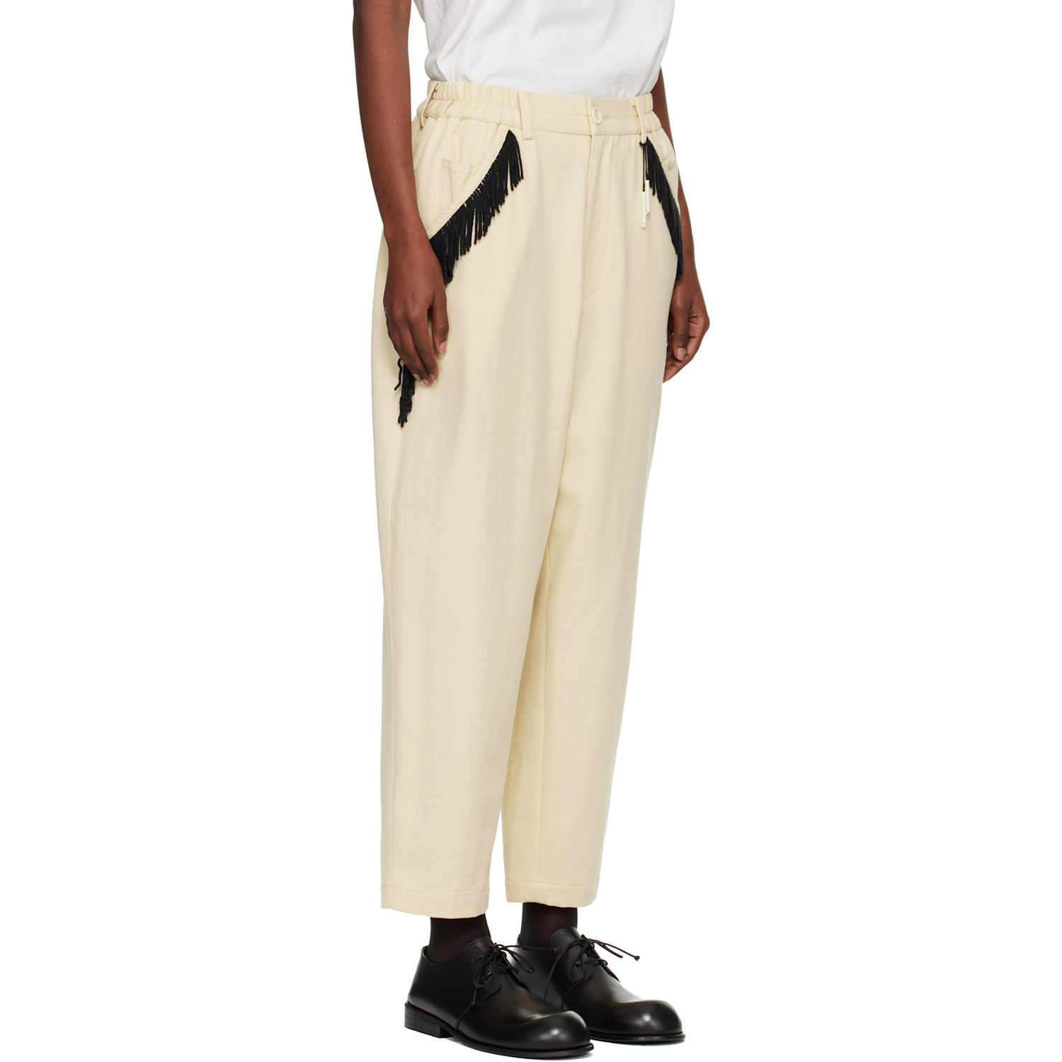  Undercover Beige Fringe Trousers 