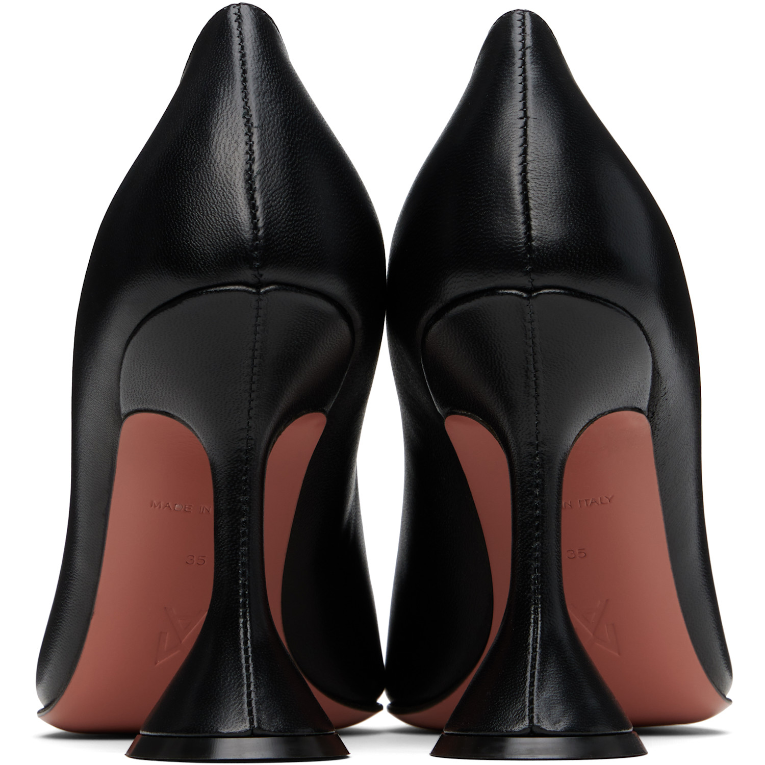  Amina Muaddi Black Ami Pump Heels 