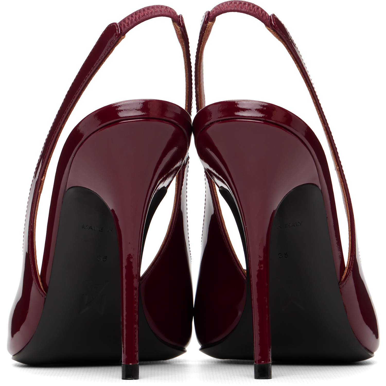  Amina Muaddi Burgundy Anok 105 Sling Heels 