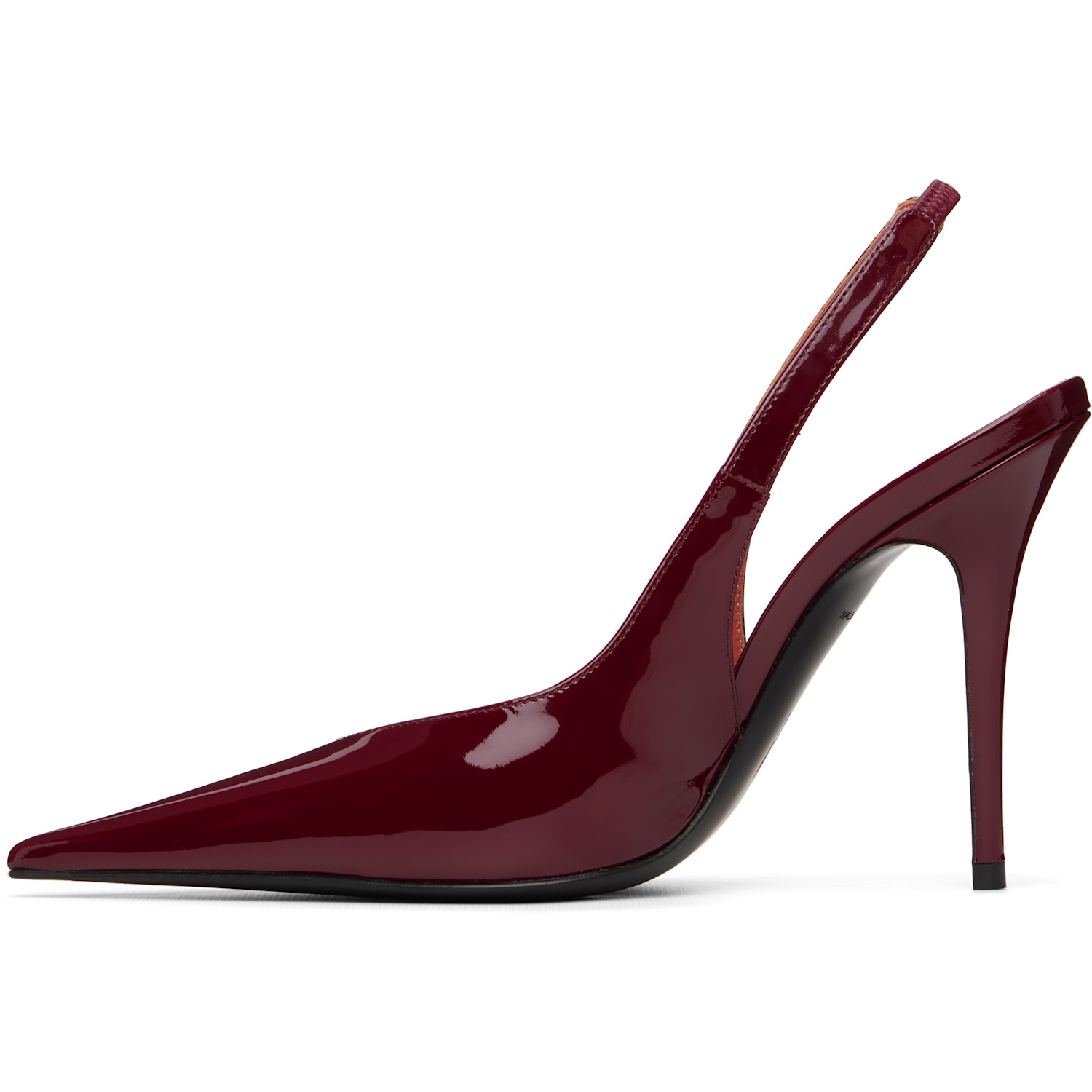  Amina Muaddi Burgundy Anok 105 Sling Heels 