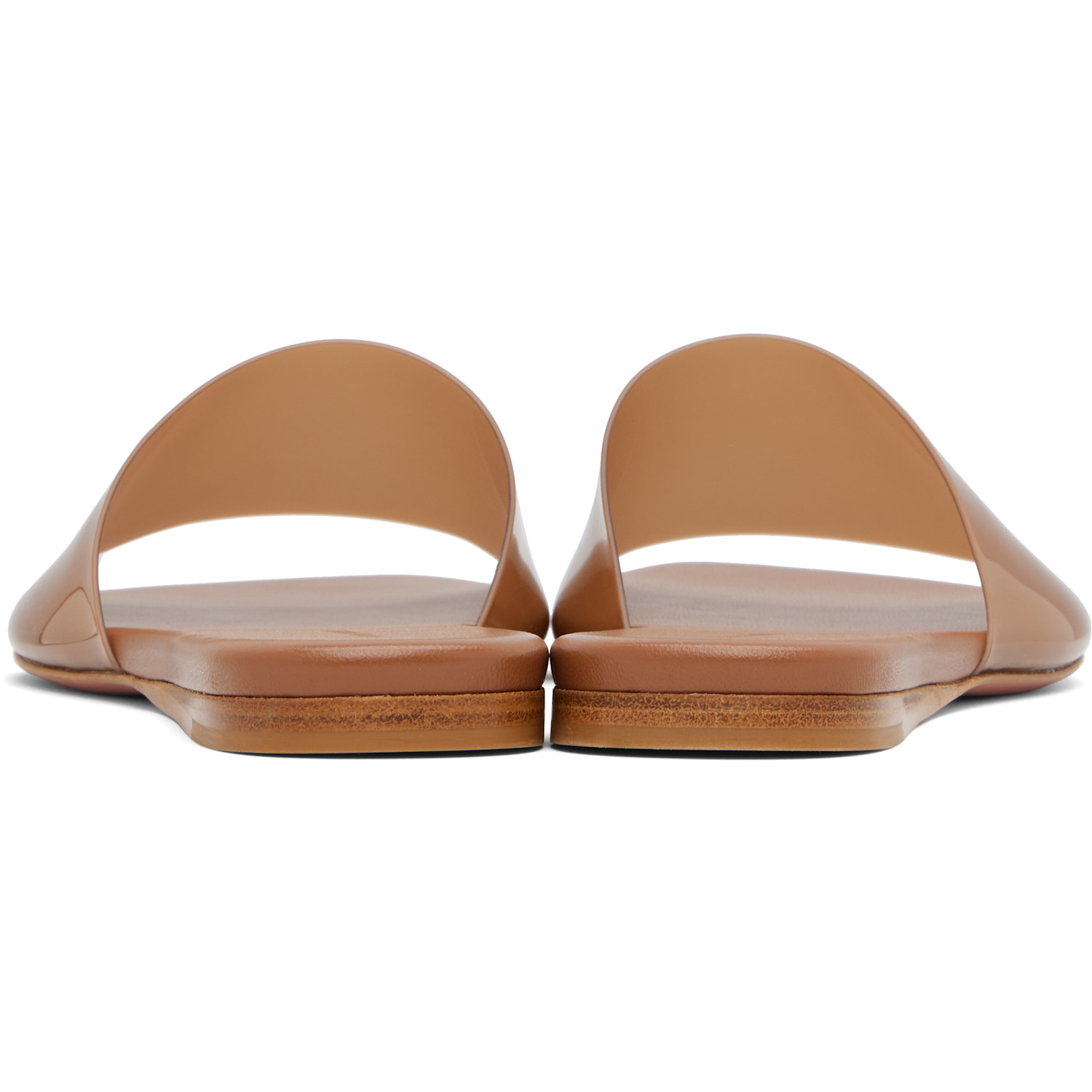  Amina Muaddi Brown Bianca Sandals 