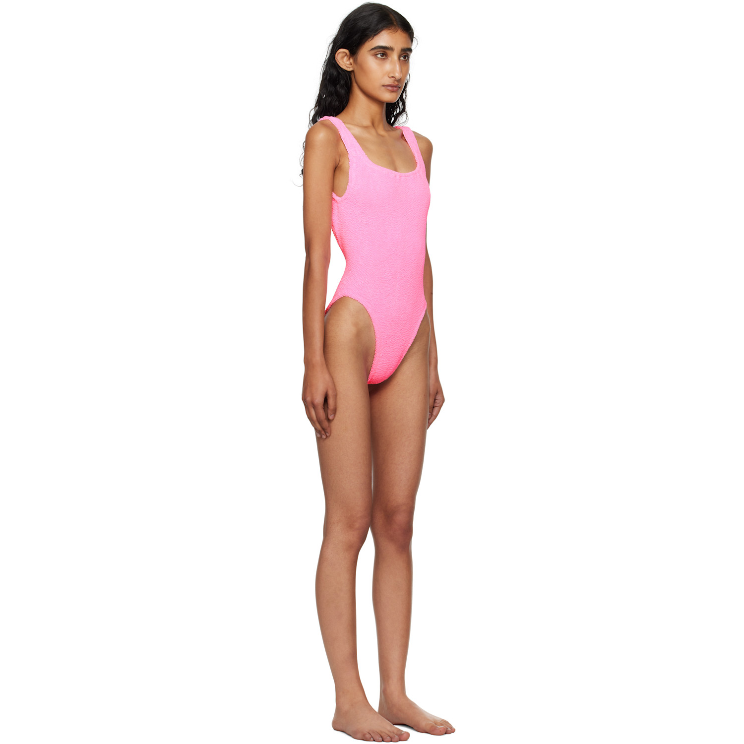  Hunza G Pink Square Neck Swimsuit 
