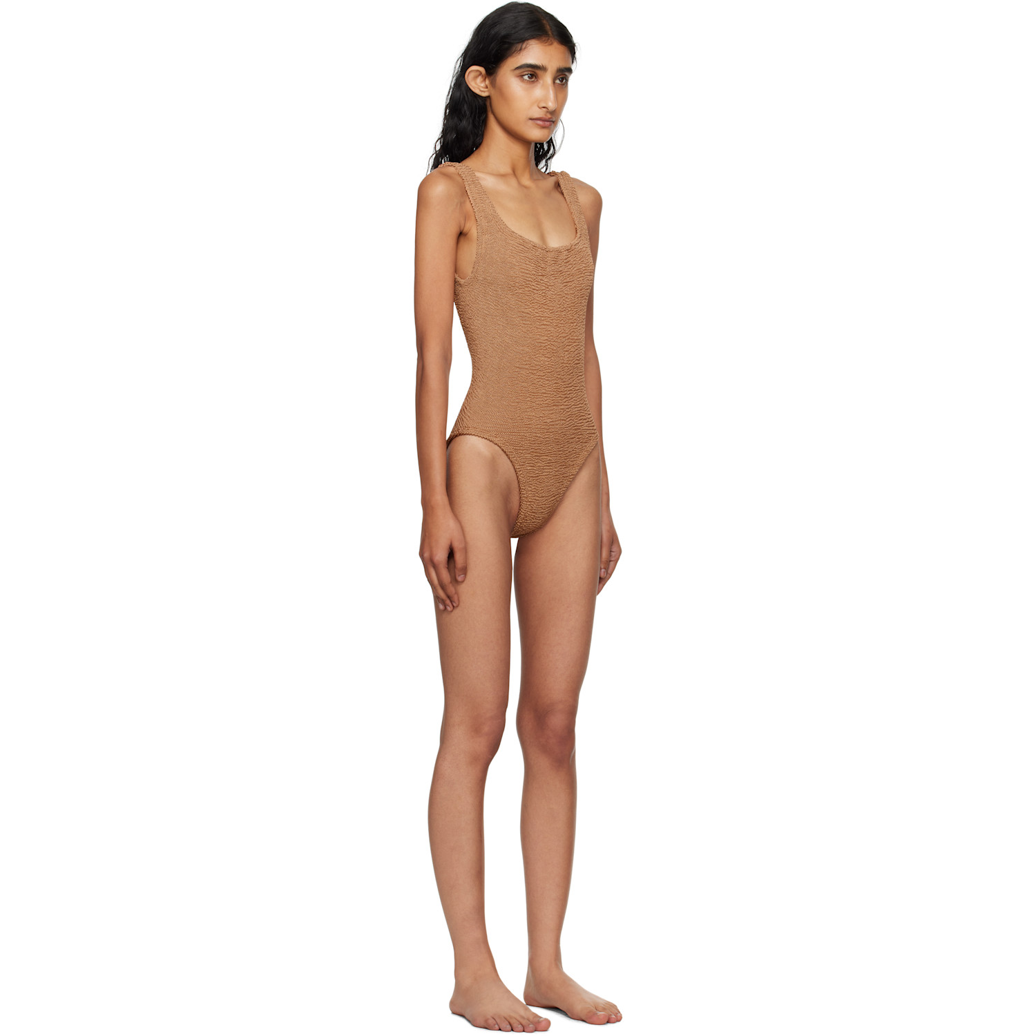  Hunza G Tan Square Neck Swimsuit 