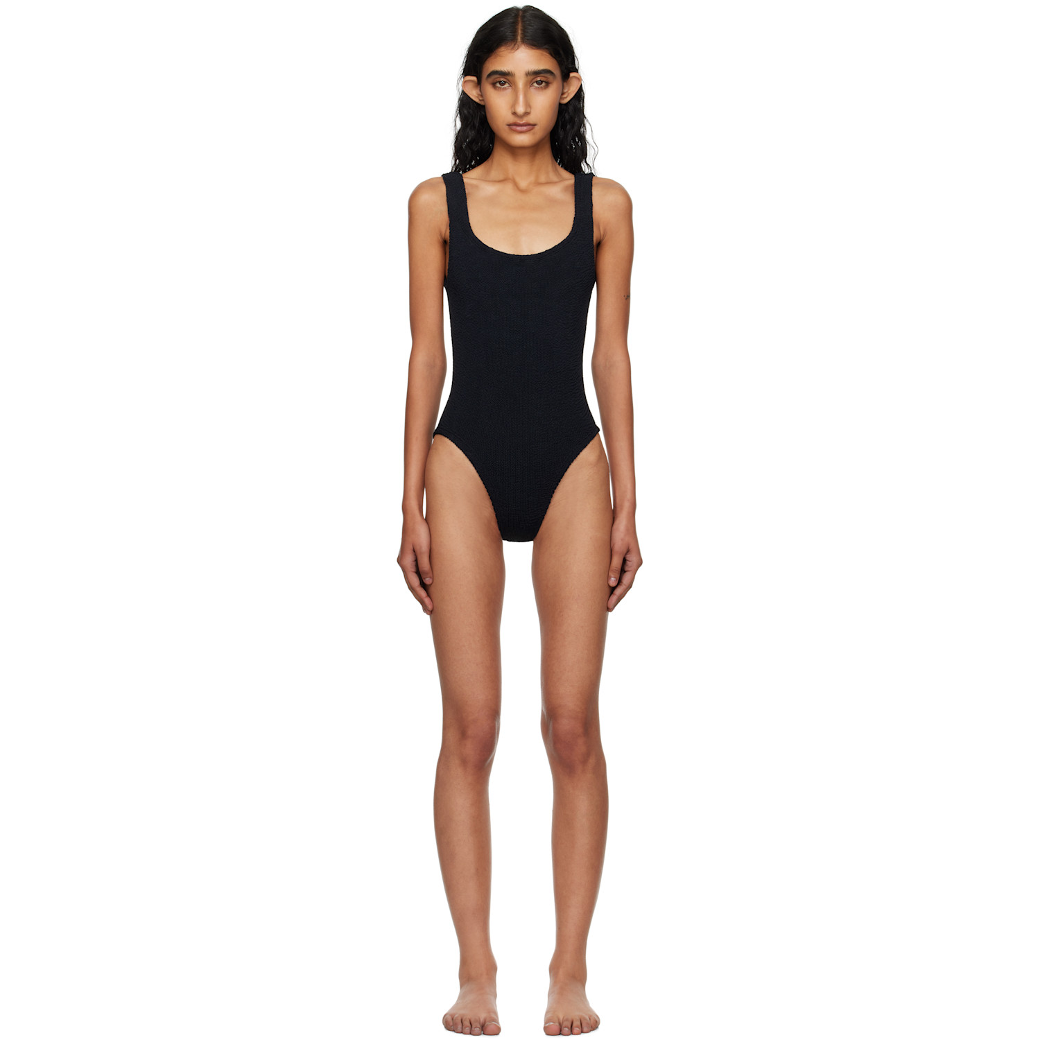 Hunza G Black Square Neck Swimsuit
