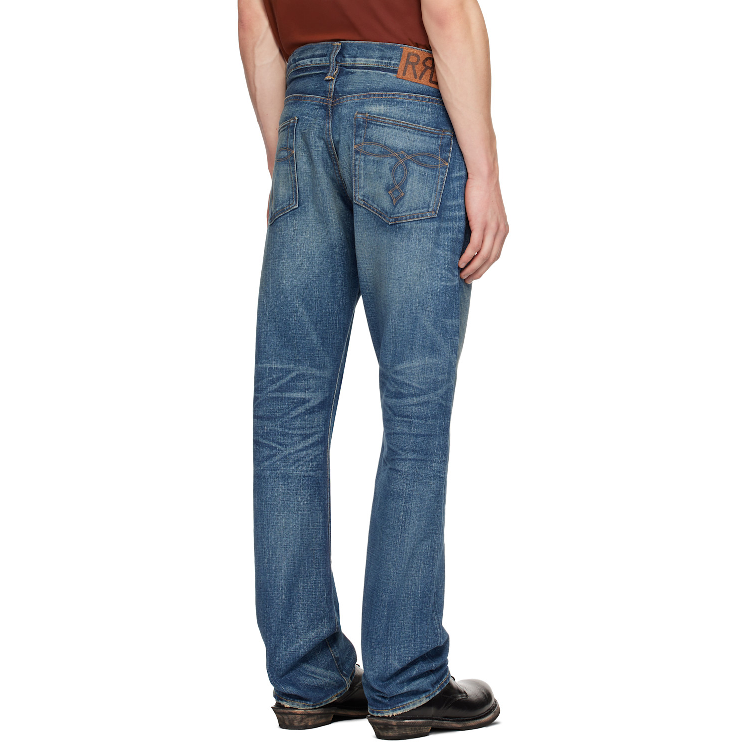  Rrl Blue Slim Boot Sutton Repaired Selvedge Jeans 