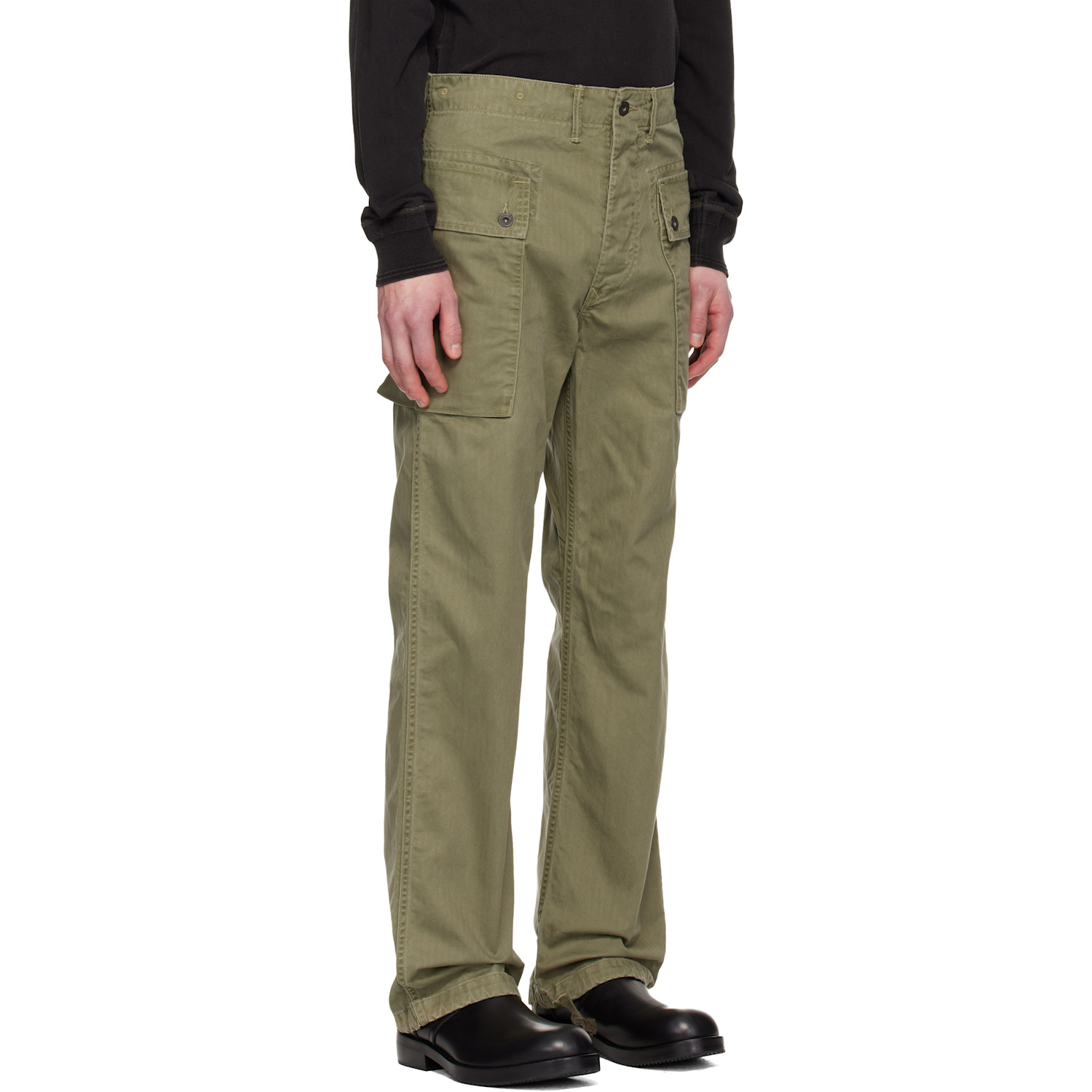  Rrl Green Herringbone Field Cargo Pants 