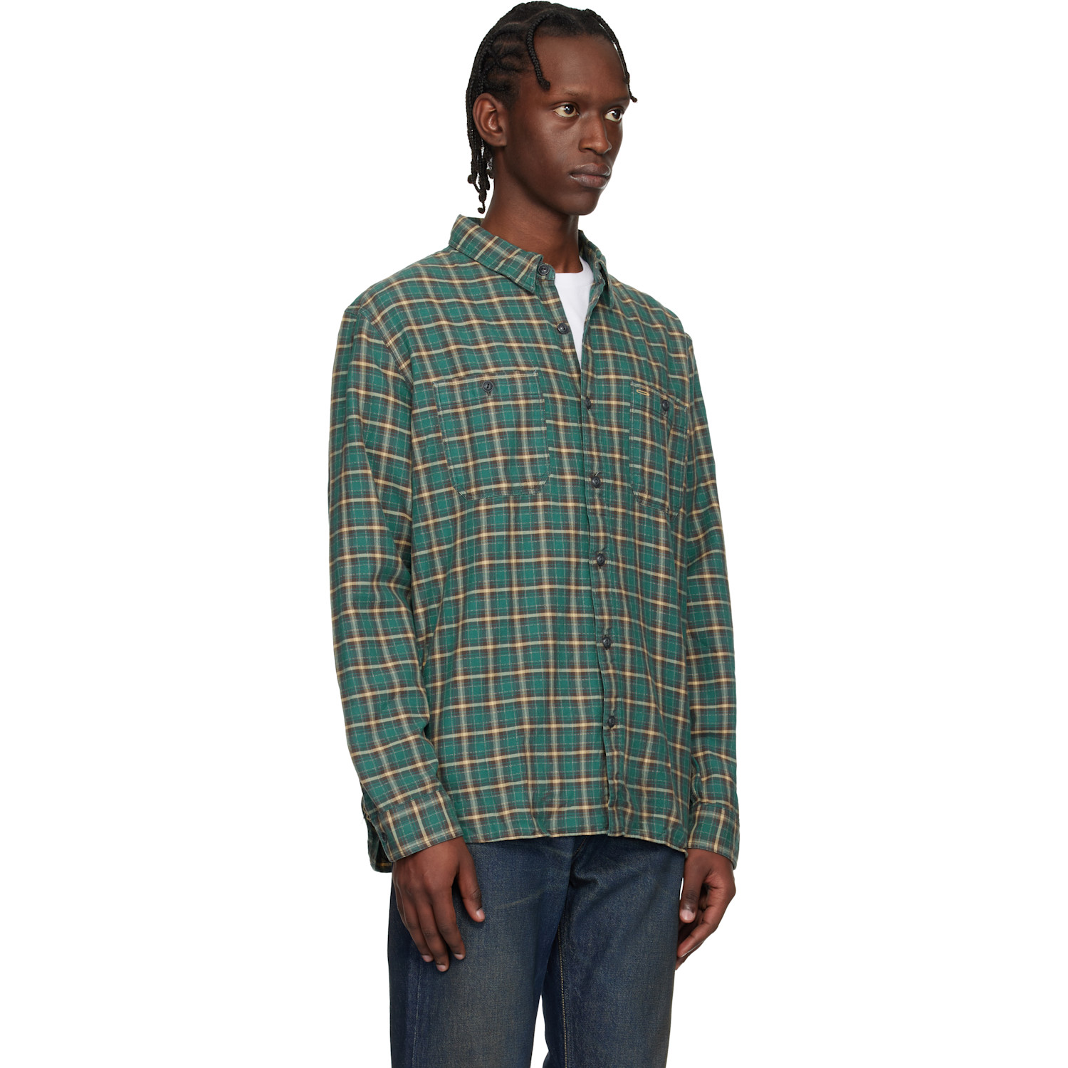  Rrl Blue Flannel Shirt 